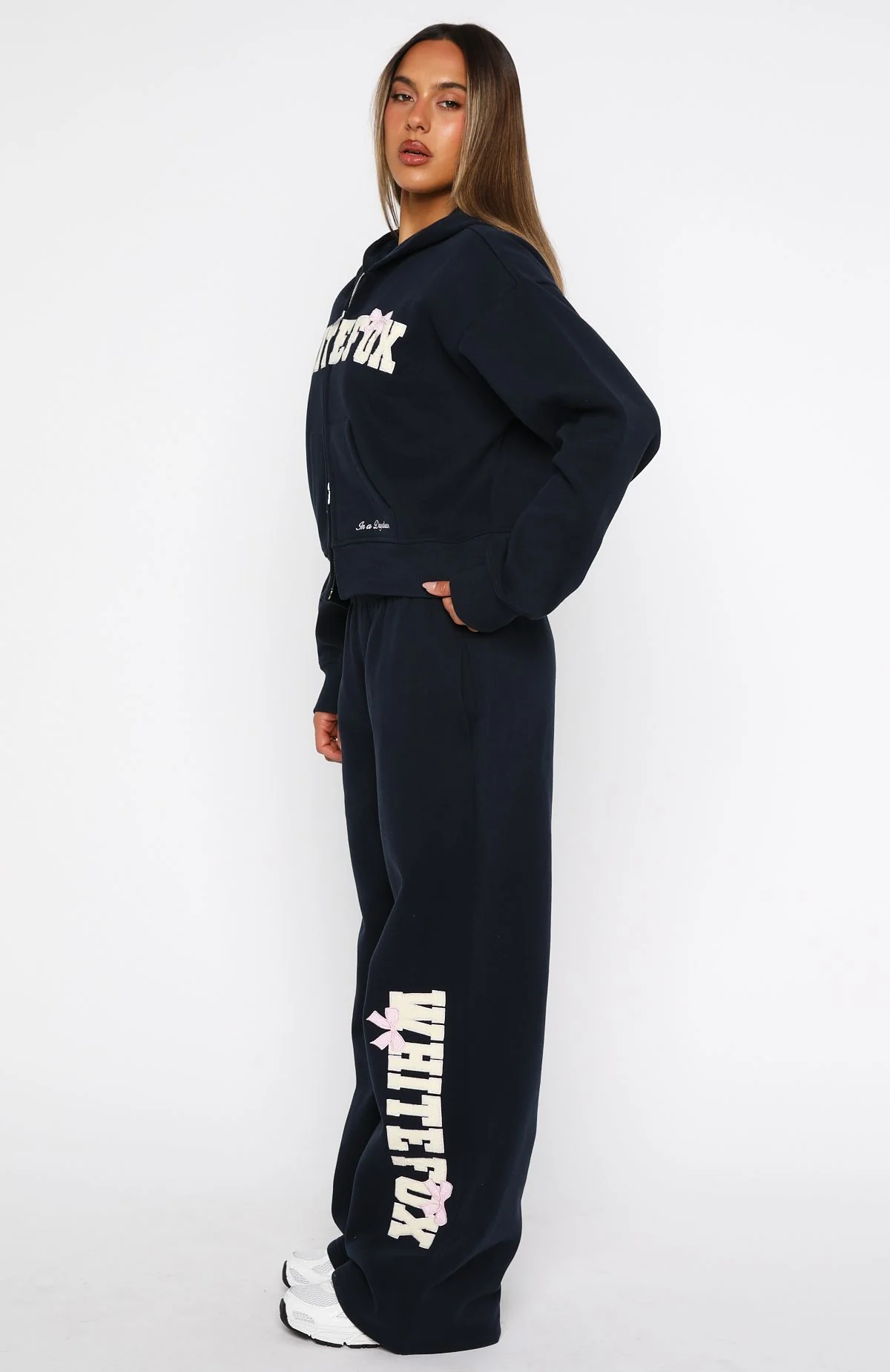 Daydreamers Madeline Wide Leg Sweatpants Navy