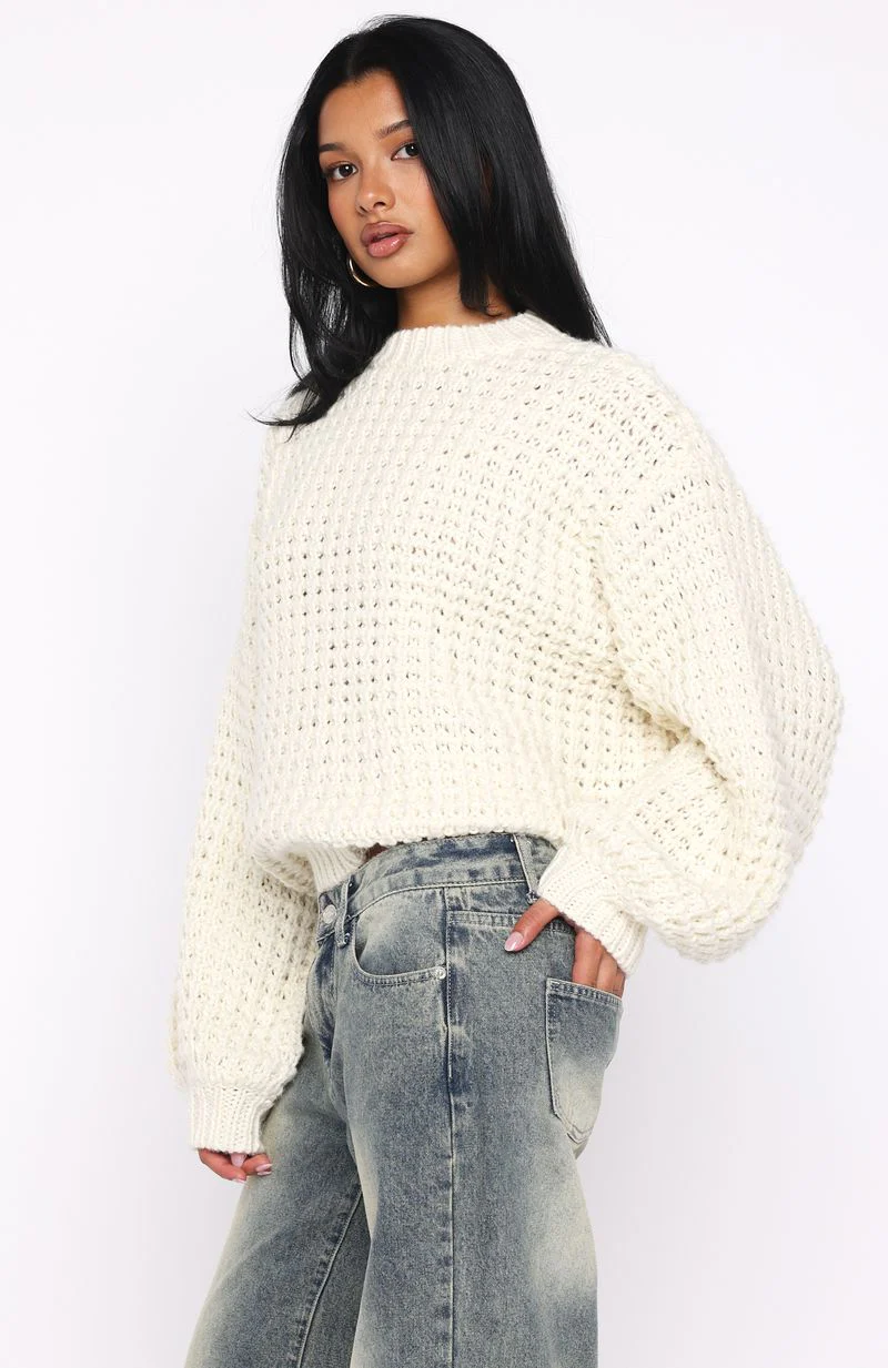 Pure Comfort Knit Sweater Cream