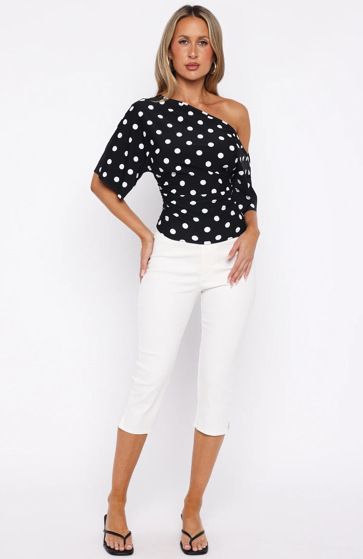 Marrakech Moments Top Black/White Polka Dot