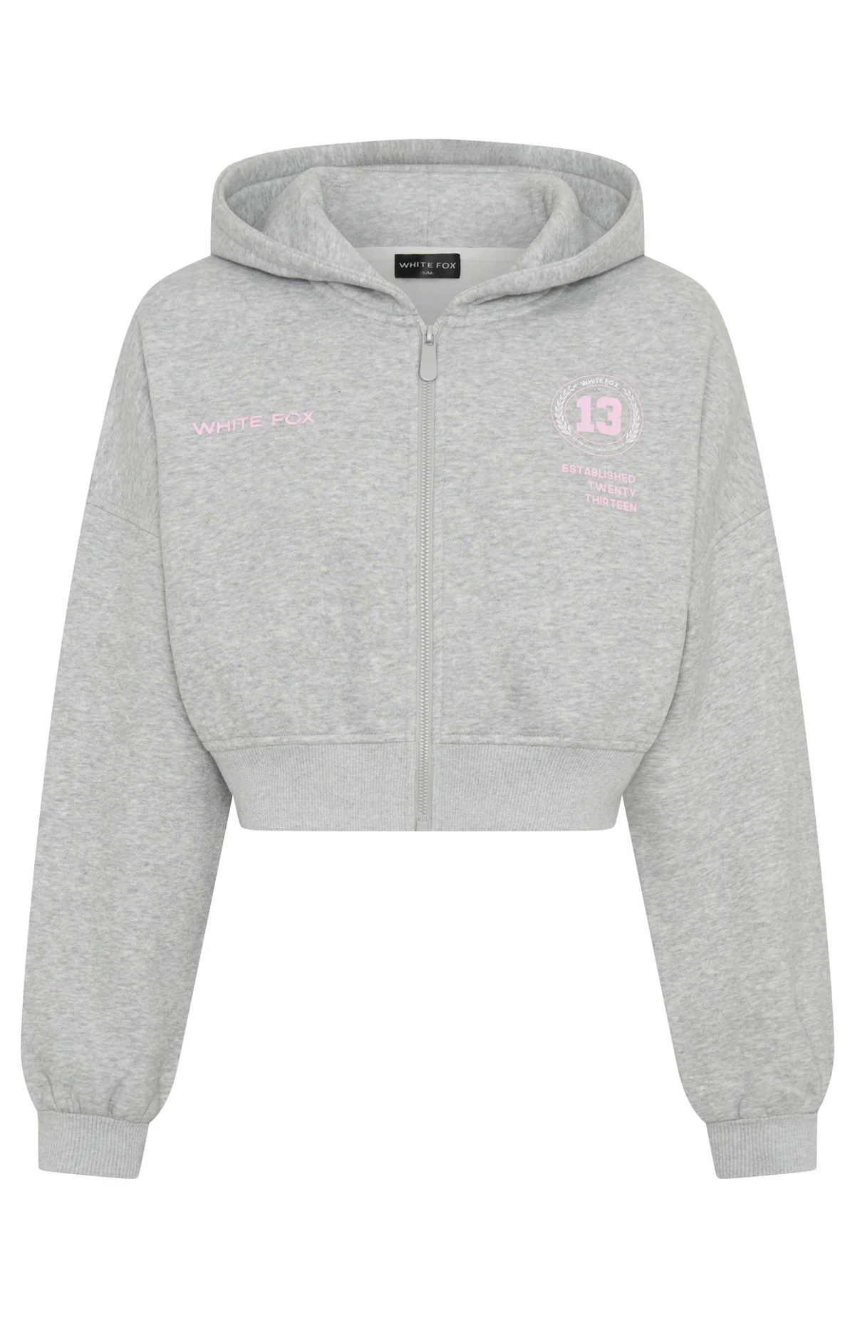 Love For The Game Cropped Zip Hoodie Dark Grey Marle