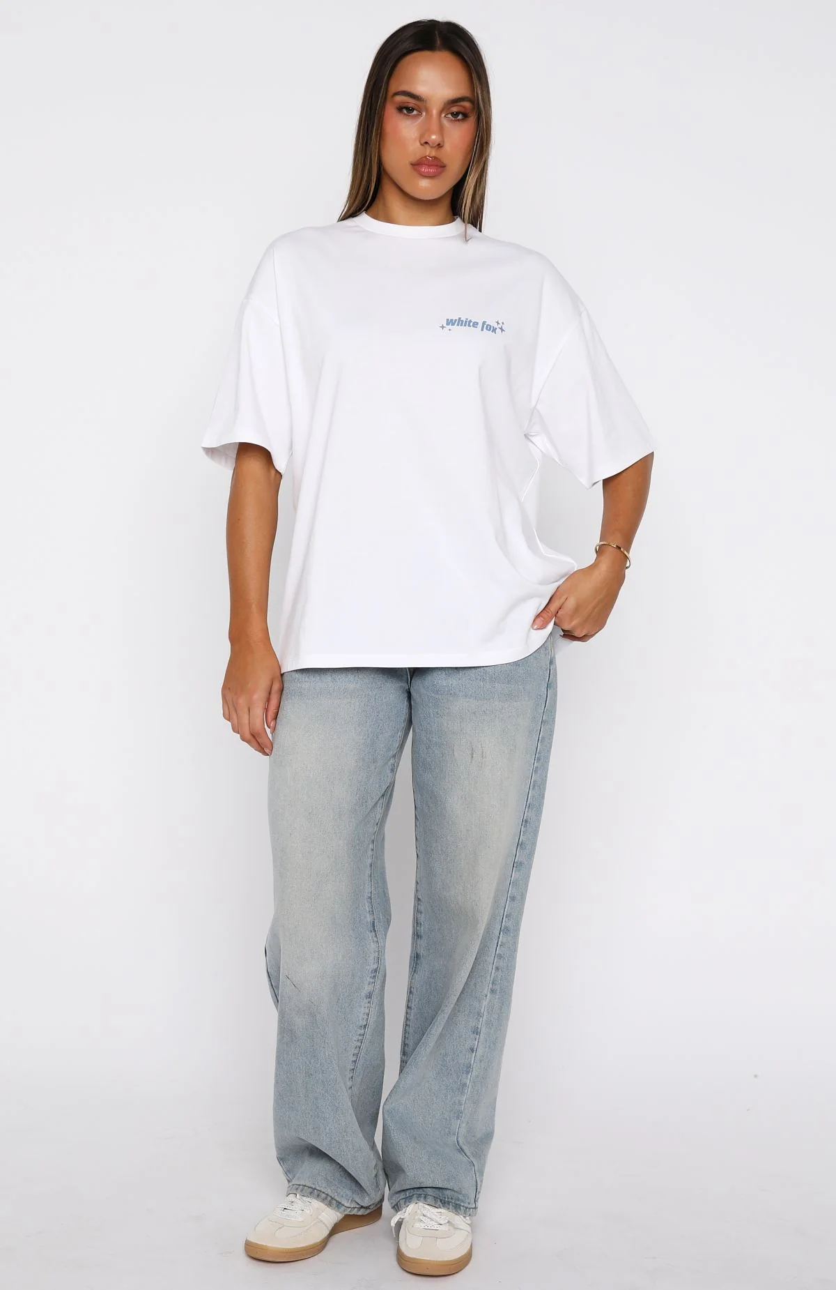 Pretty In Print Oversized Tee White