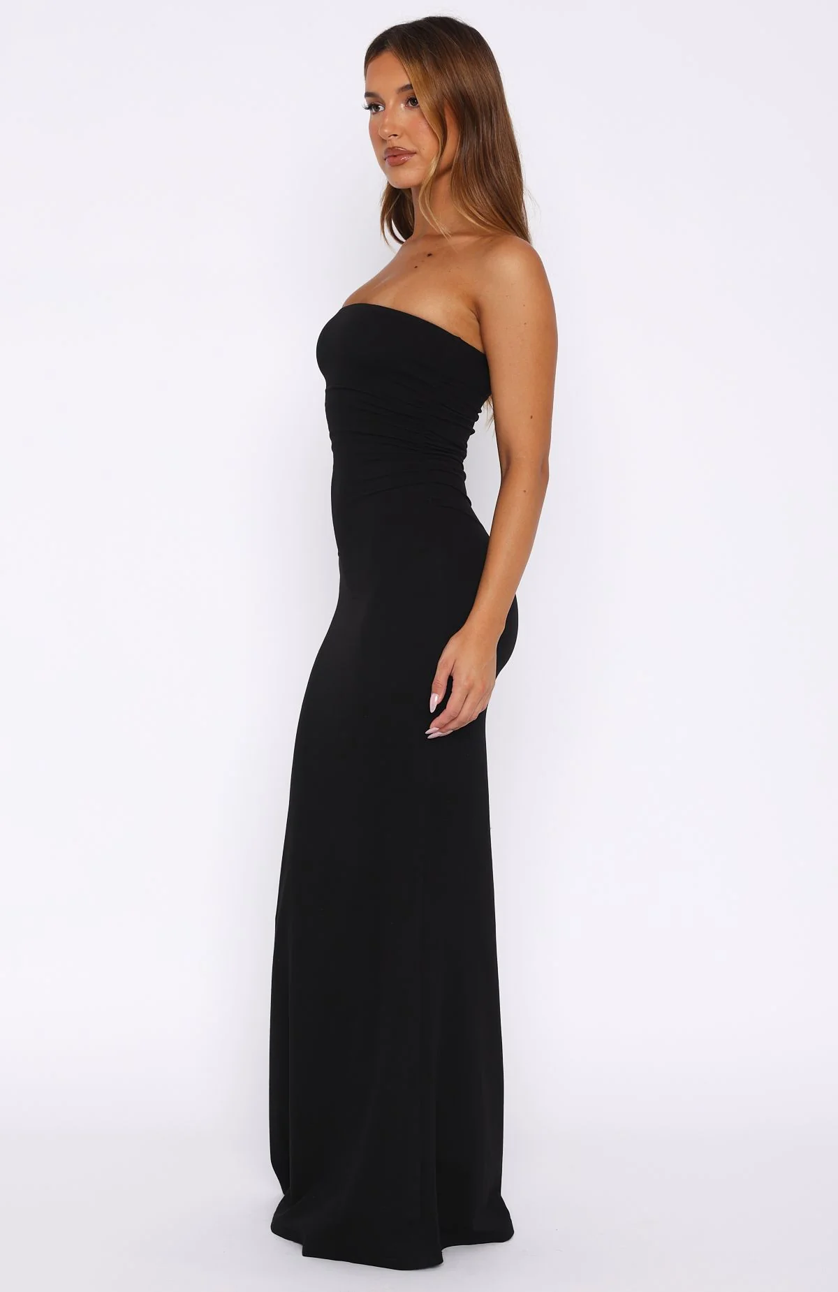 Confidence Is Key Strapless Maxi Dress Black