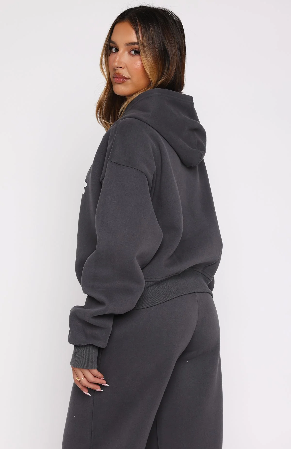 Lucky Thirteen Audrina Boxy Zip Front Hoodie Volcanic
