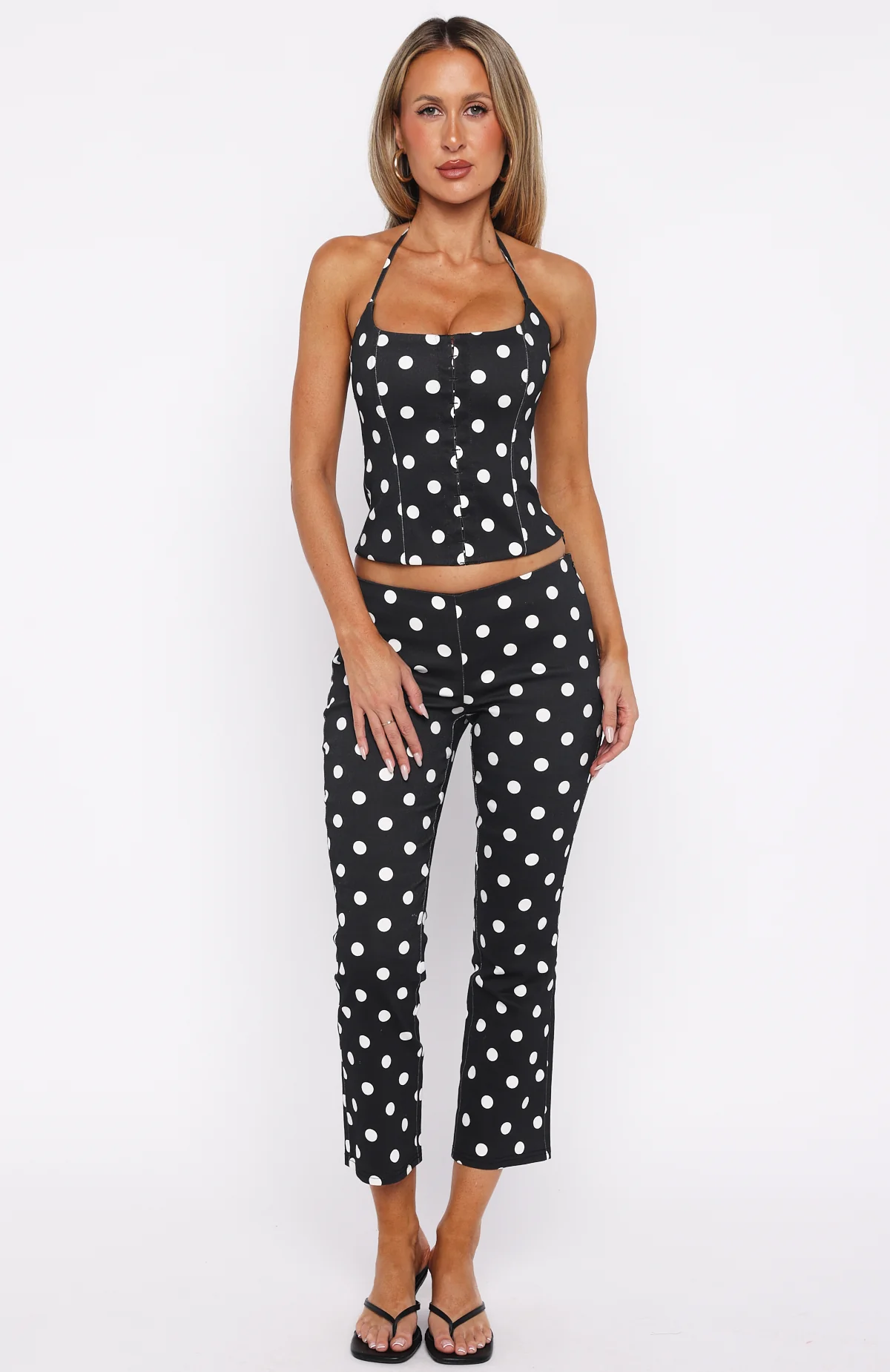 Sweetie Darling Capri Pants Black/White Polka Dot