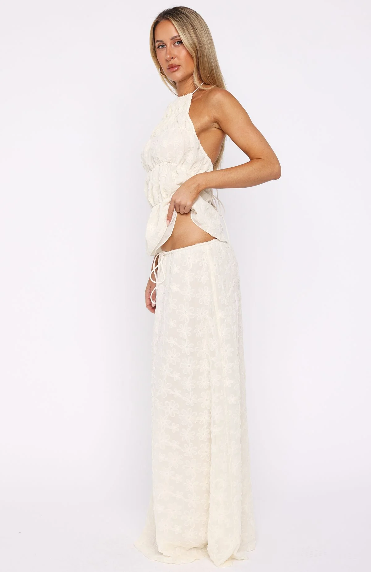 Slay Today Maxi Skirt Cream