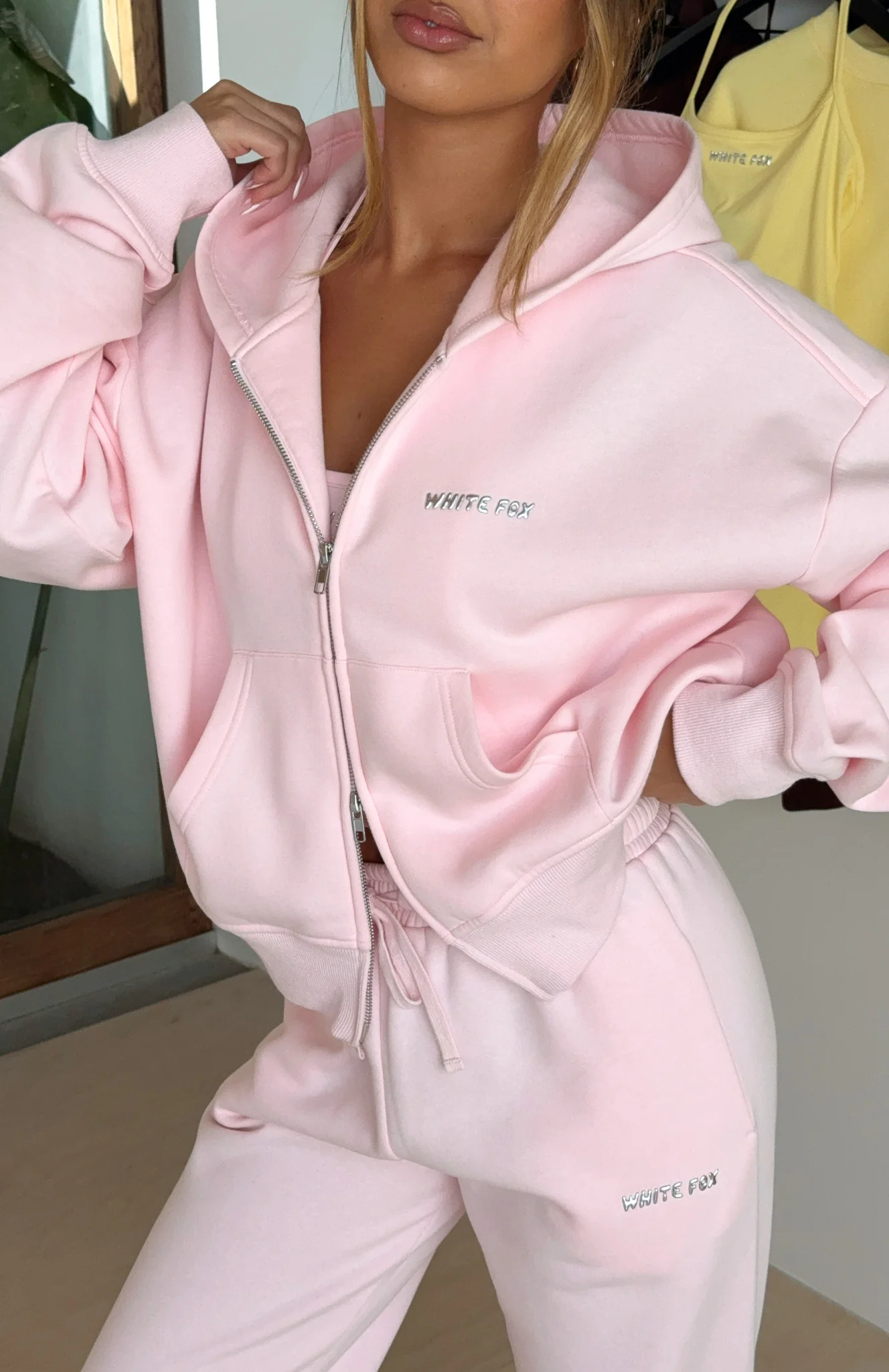 Test Drive Boxy Zip Front Hoodie Icy Pink