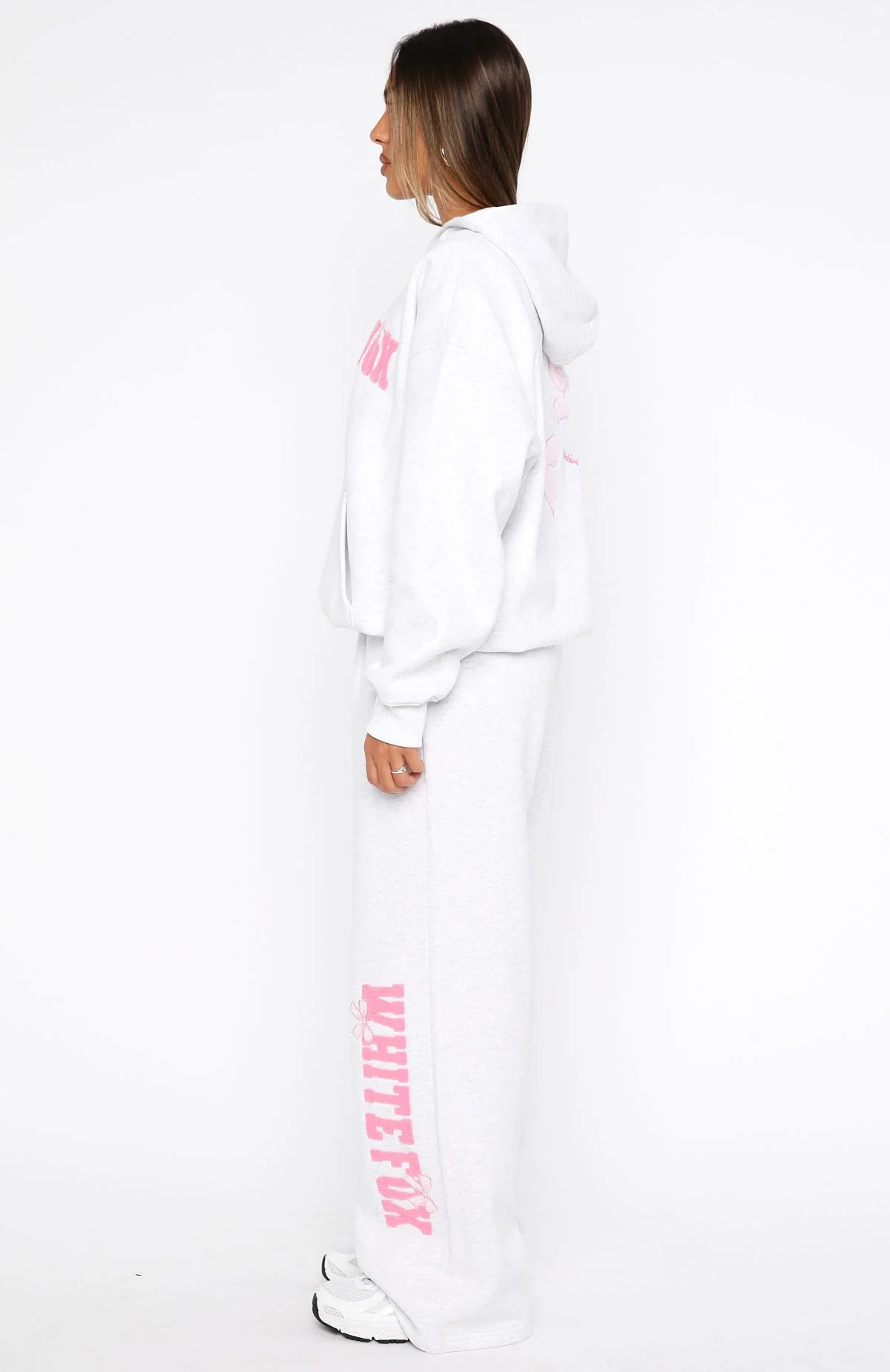 Daydreamers Madeline Wide Leg Sweatpants Grey Marle