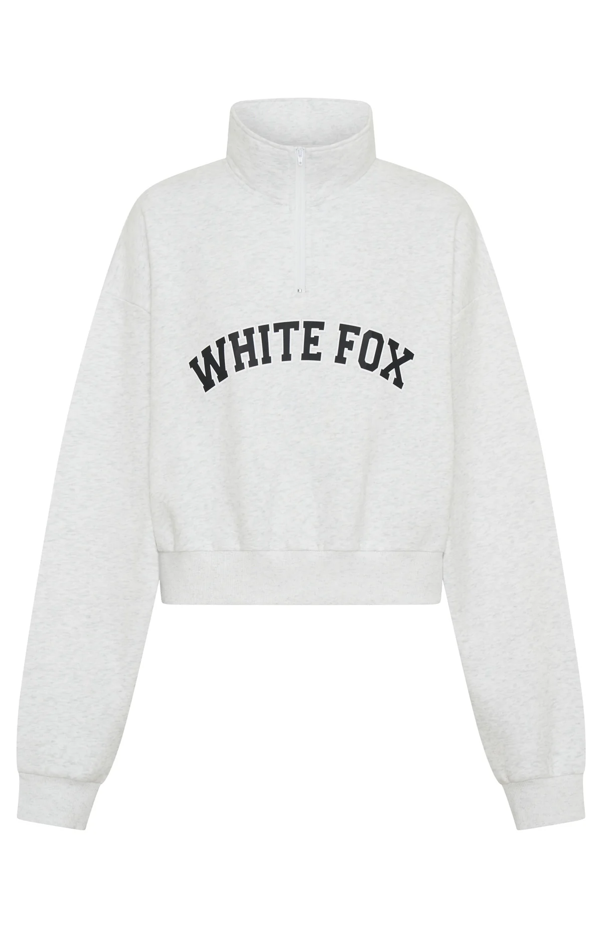 Let The Bells Ring Cropped Quarter Zip Sweater Grey Marle