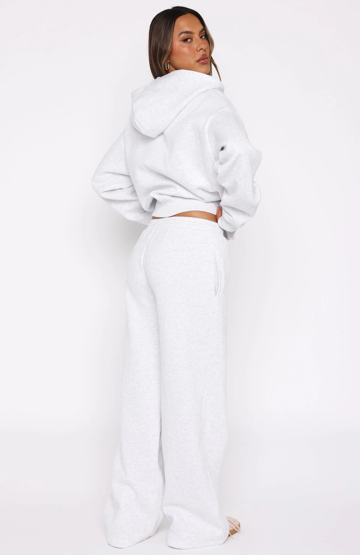From The Archives Kenzie Wide Leg Sweatpants Grey Marle