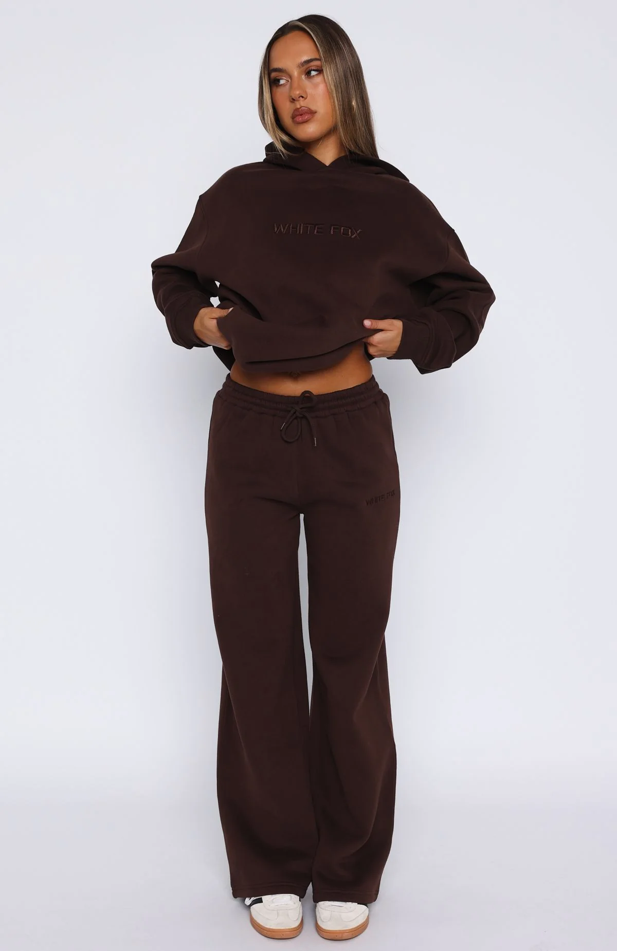 Stay Lifted Wide Leg Sweatpants Bitter Chocolate