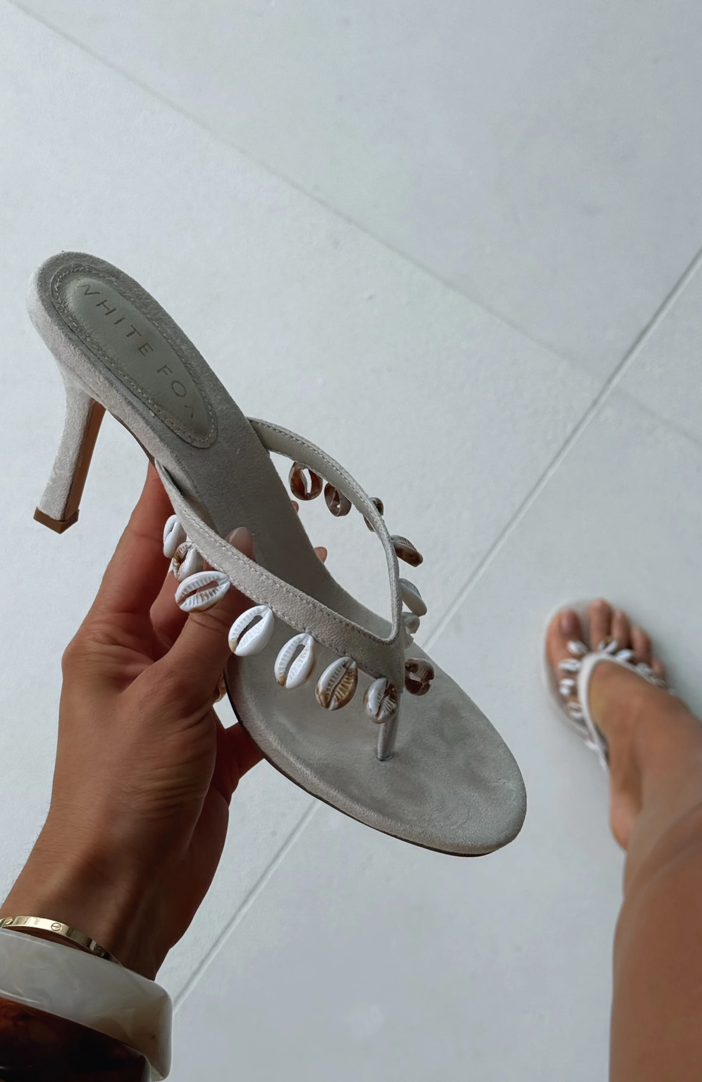 Kimberly Heels Cream Faux Suede