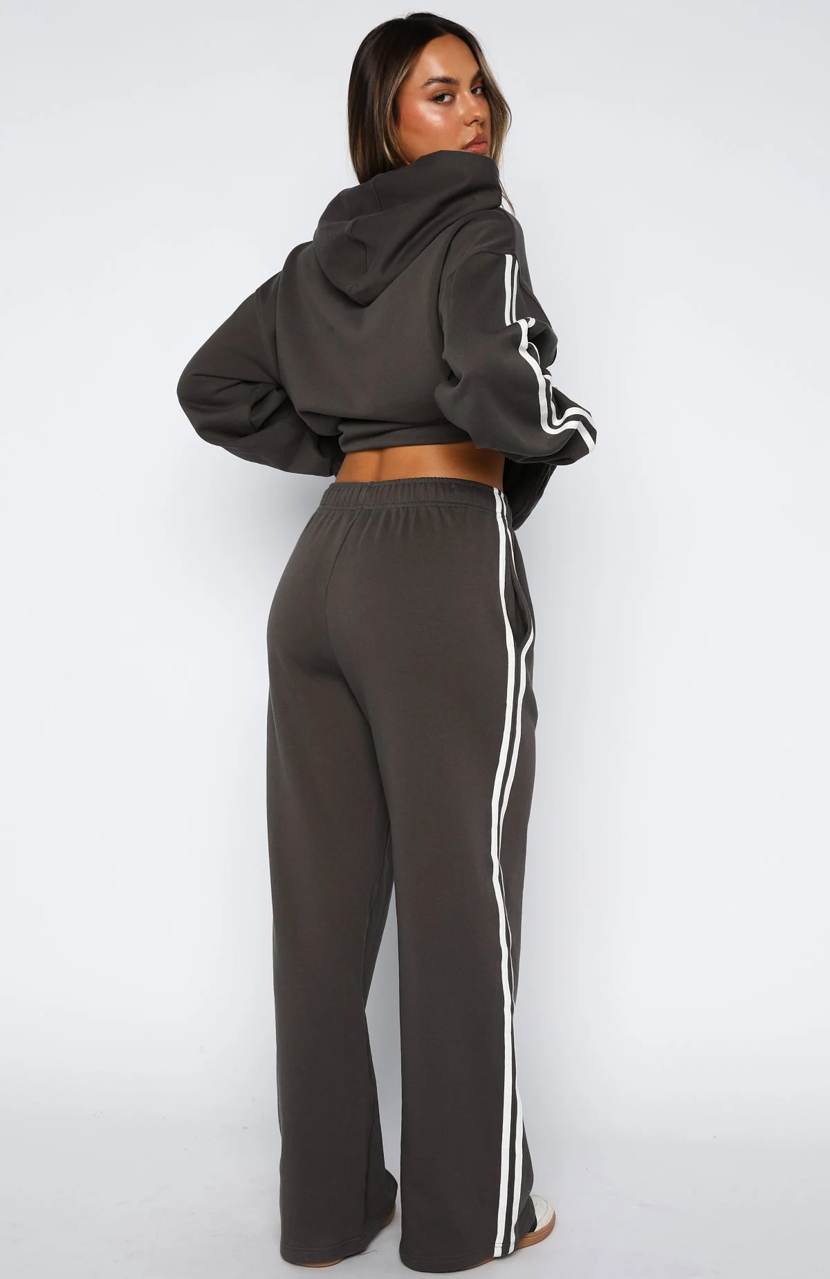 Star Student Wide Leg Sweatpants Charcoal