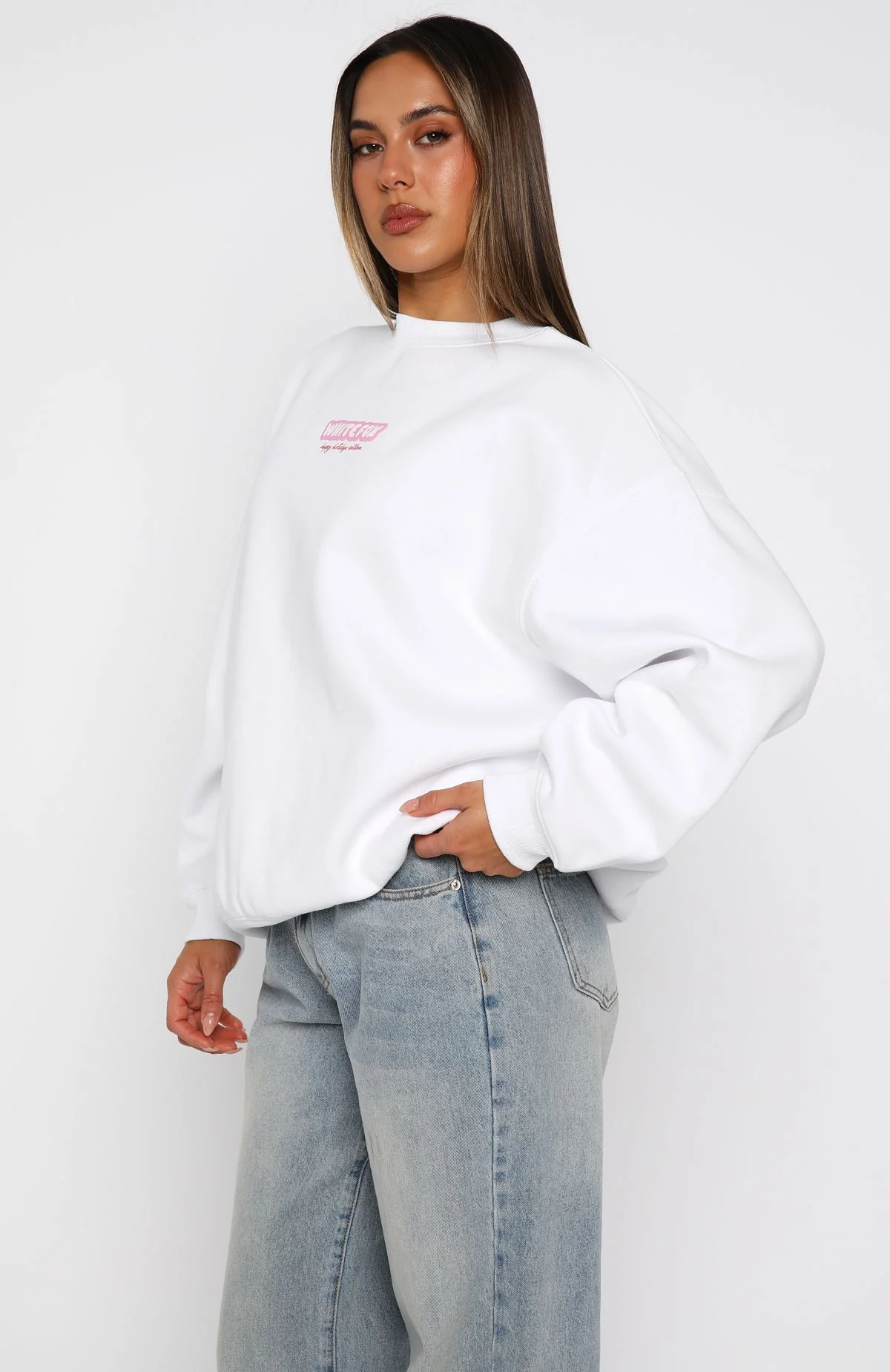 Santa Baby Oversized Sweater White