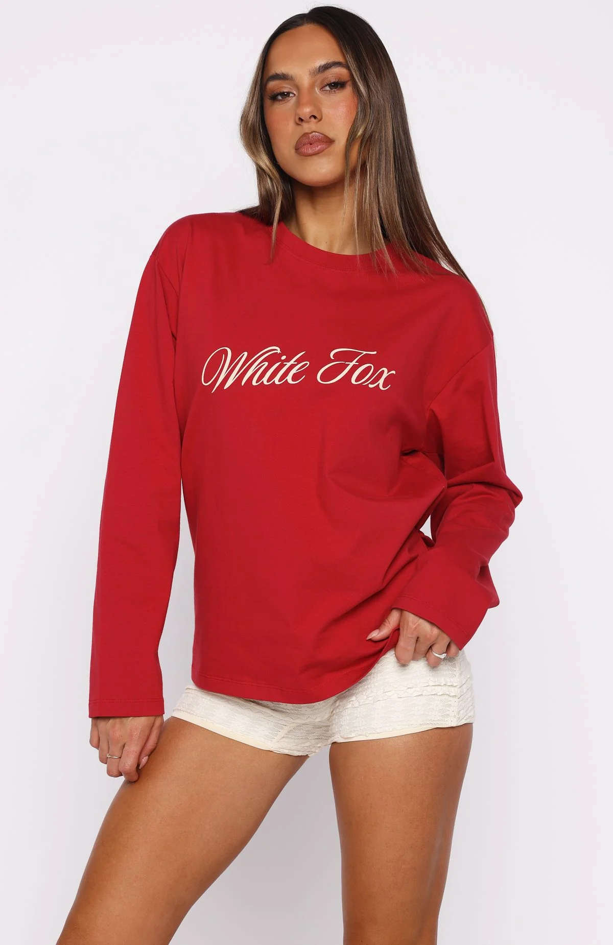 What The Heart Wants Long Sleeve Tee Red
