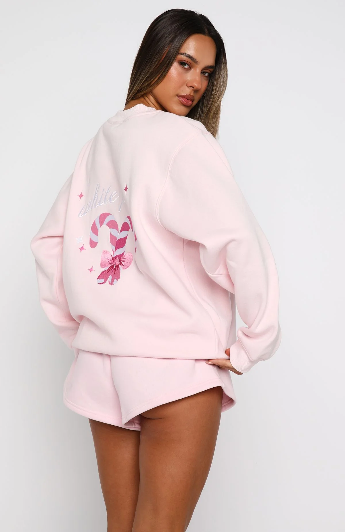 Candy Cane Christmas Oversized Sweater Cupcake