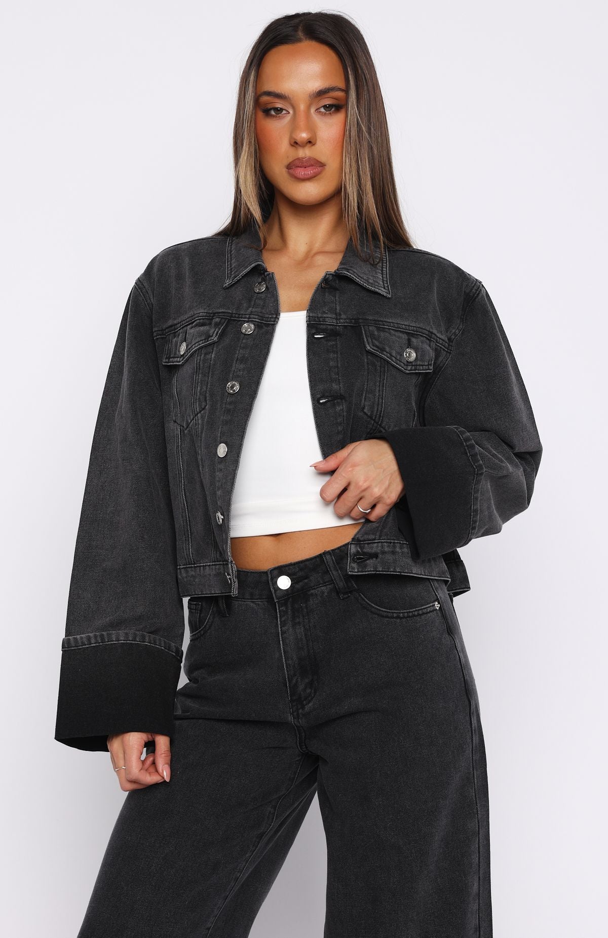 Charlotte Denim Jacket Black Acid