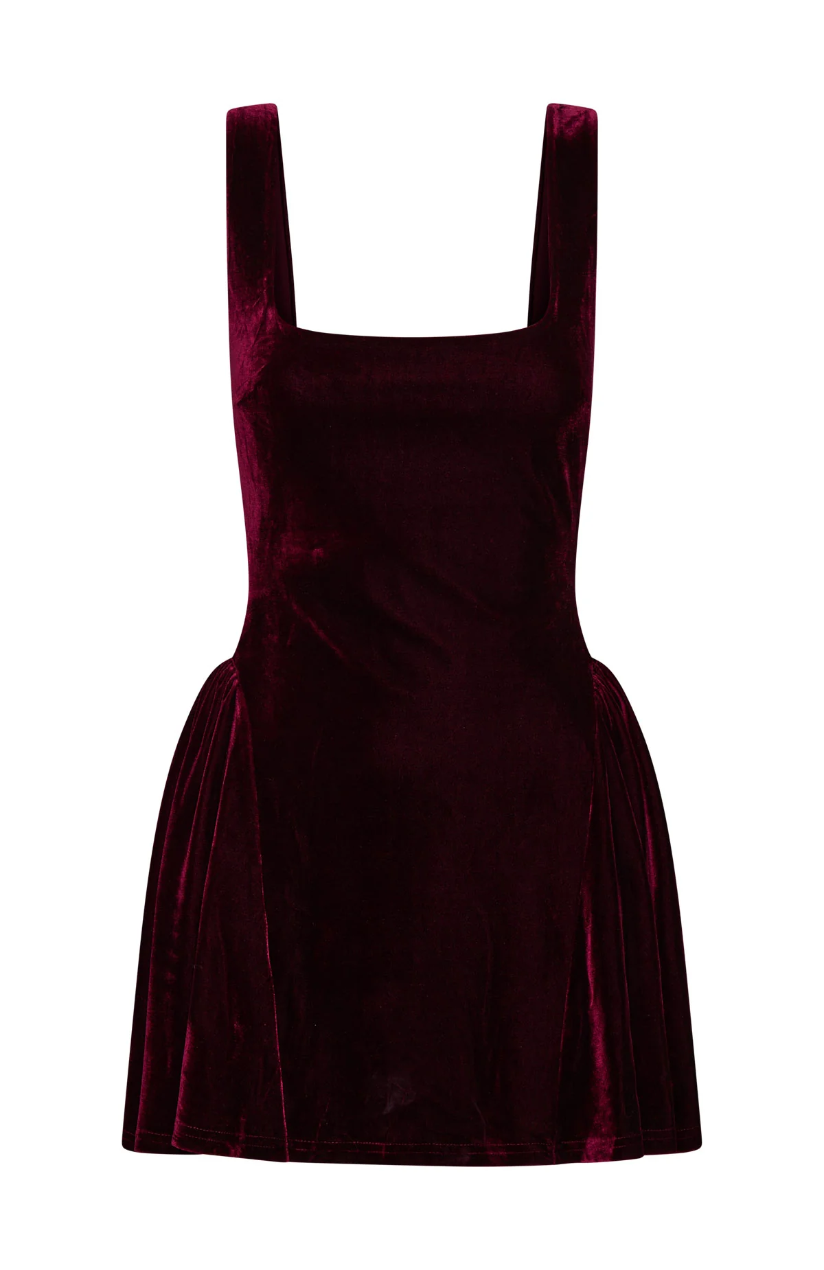 Midnight In Paris Velvet Mini Dress Burgundy