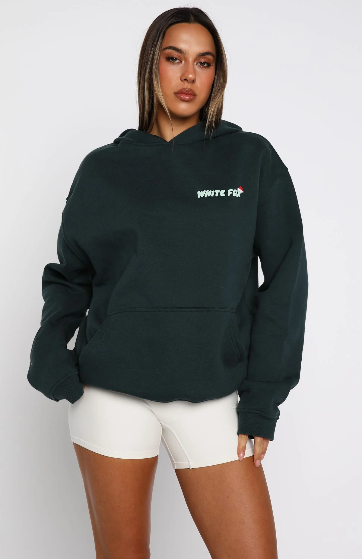 Holly Jolly Christmas Oversized Hoodie Pine