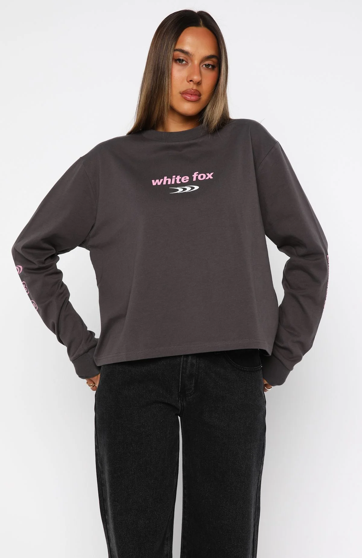 All Around Me Long Sleeve Tee Charcoal