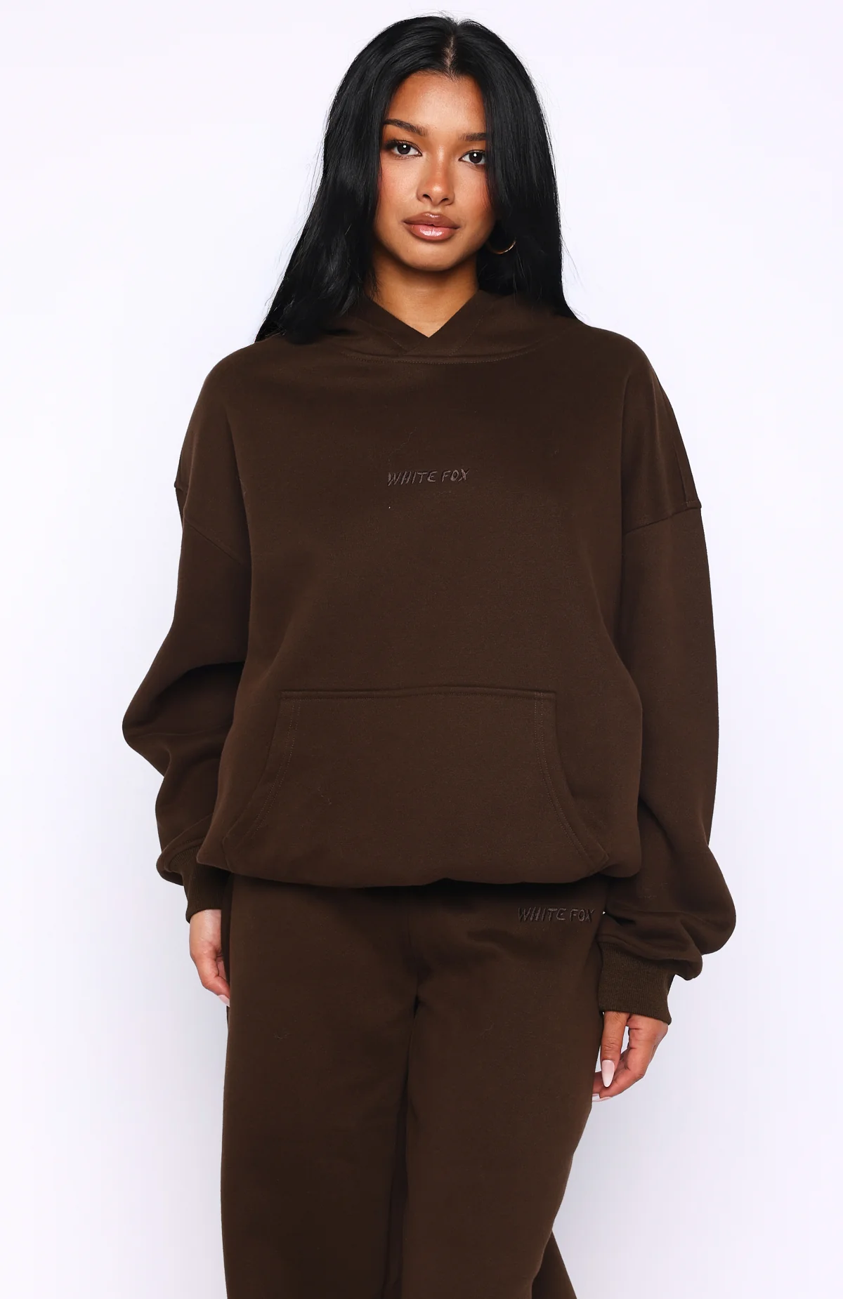 Come A Long Way Oversized Hoodie Chocolate