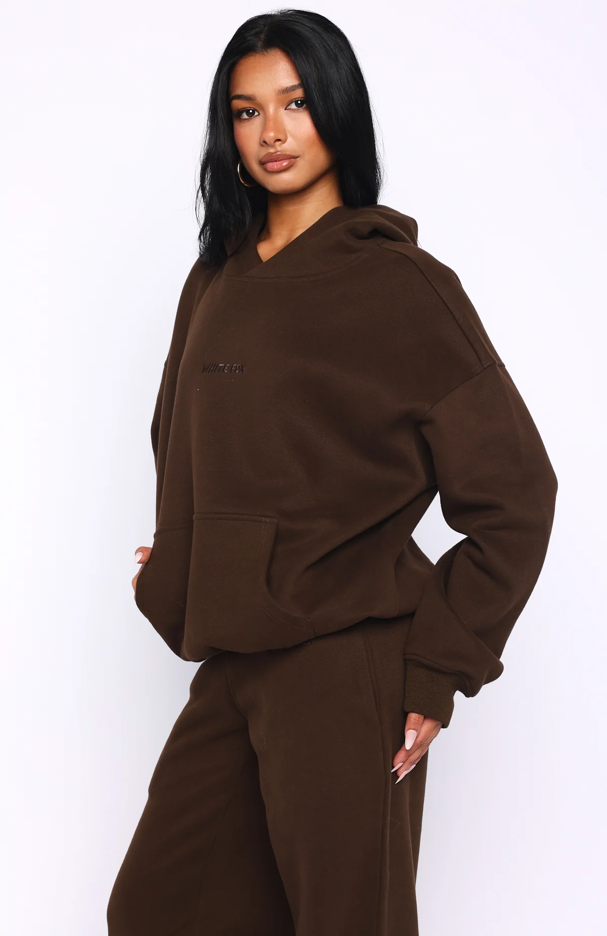 Come A Long Way Oversized Hoodie Chocolate