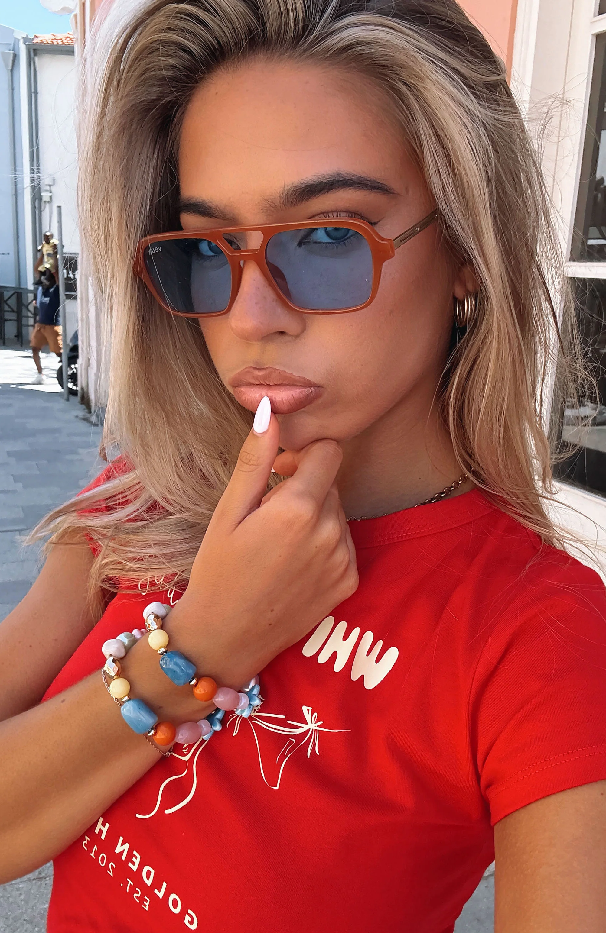 Abel Sunglasses Orange/Blue