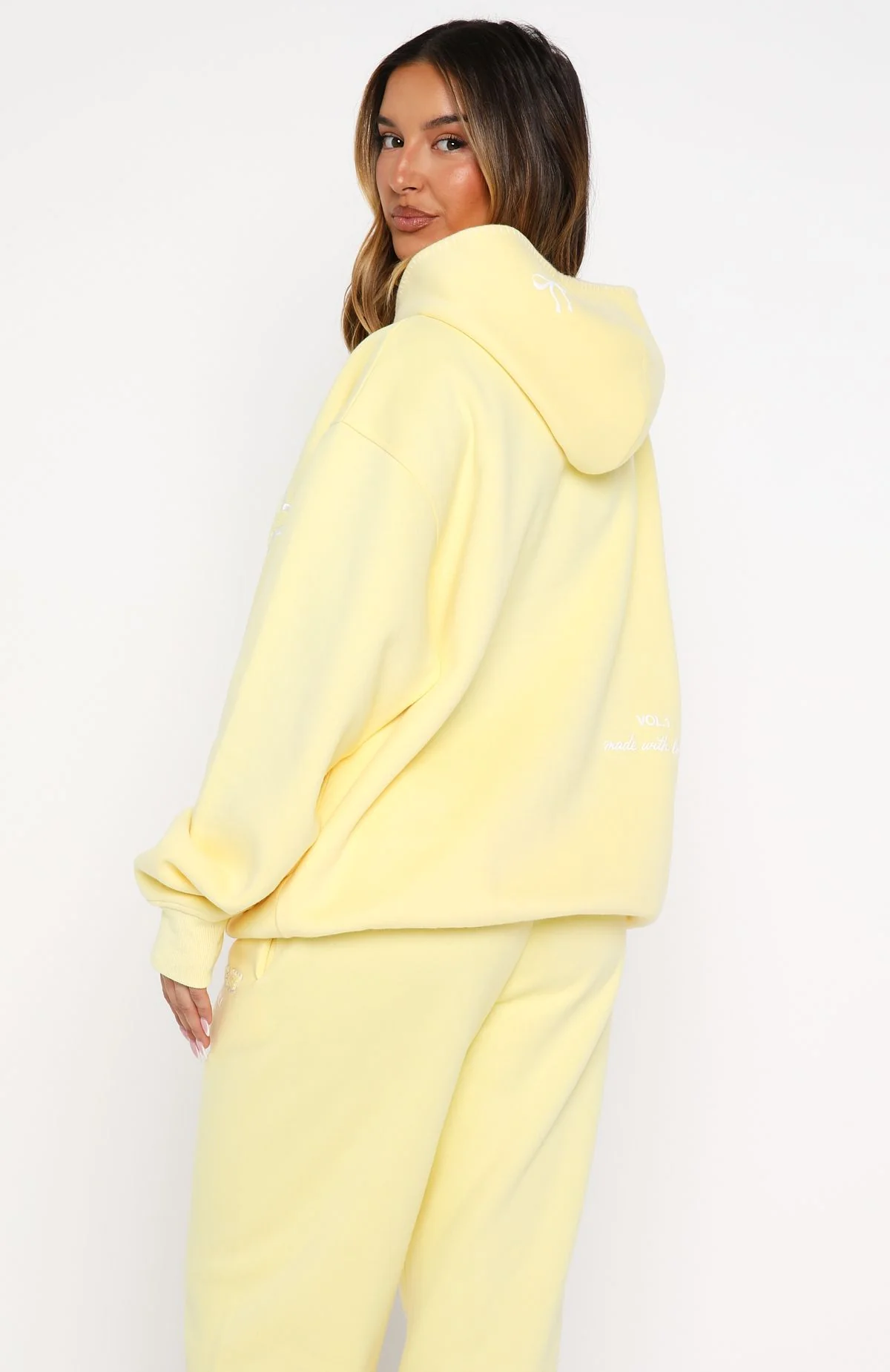 Vol. 1 Front Graphic Oversized Hoodie Lemon
