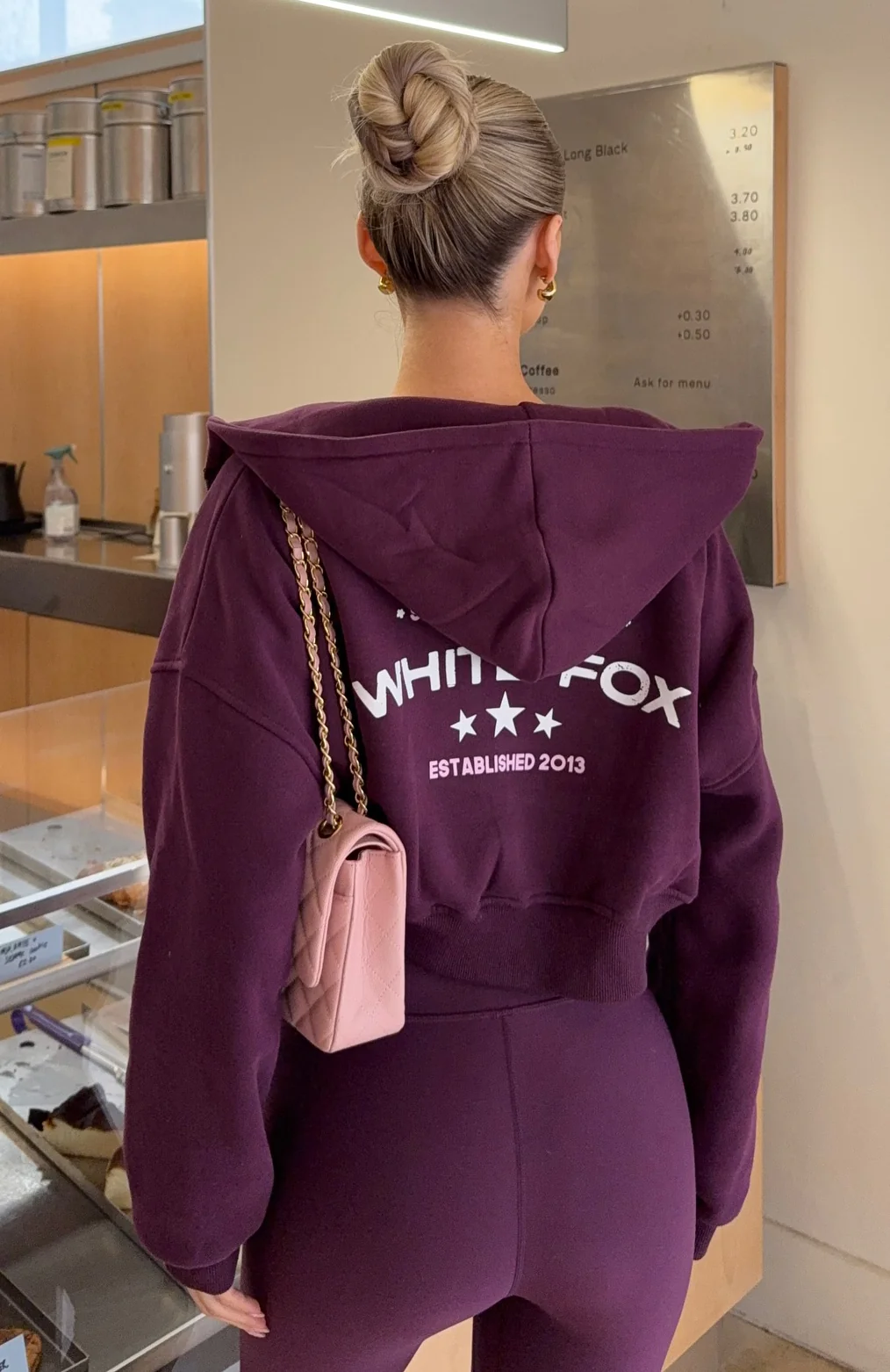 Love For The Game Cropped Zip Hoodie Plum