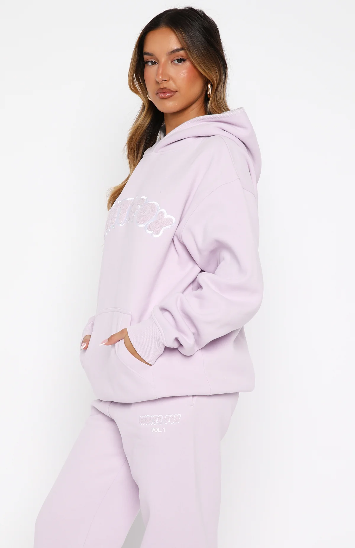 Vol. 1 Front Graphic Oversized Hoodie Lilac