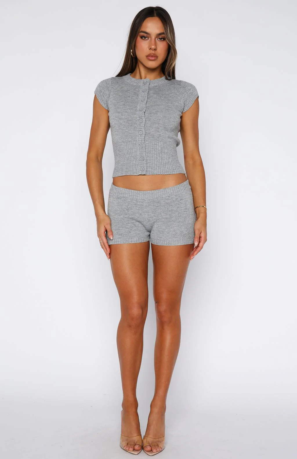 Almost Love Knit Shorts Grey