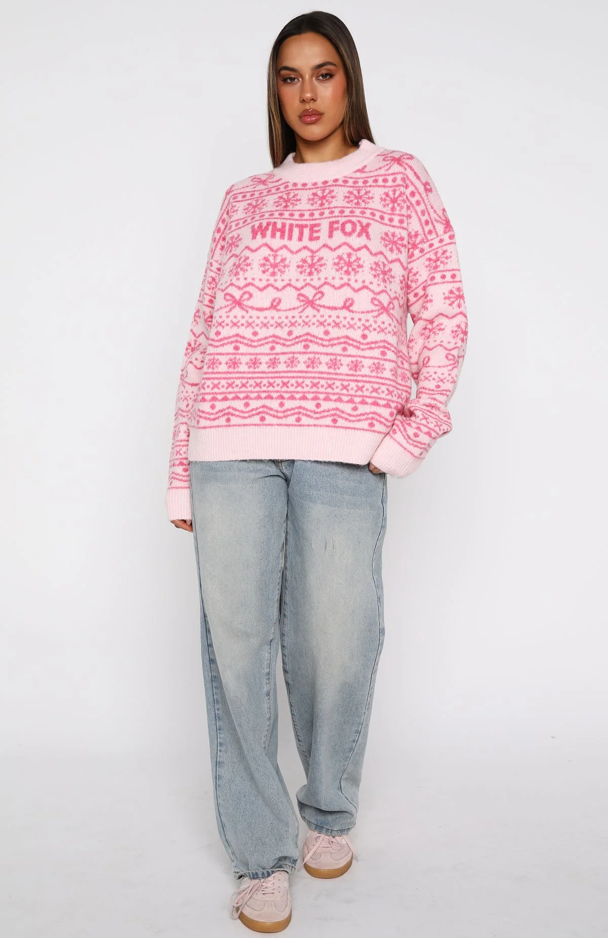 Arctic Fire Knit Sweater Baby Pink