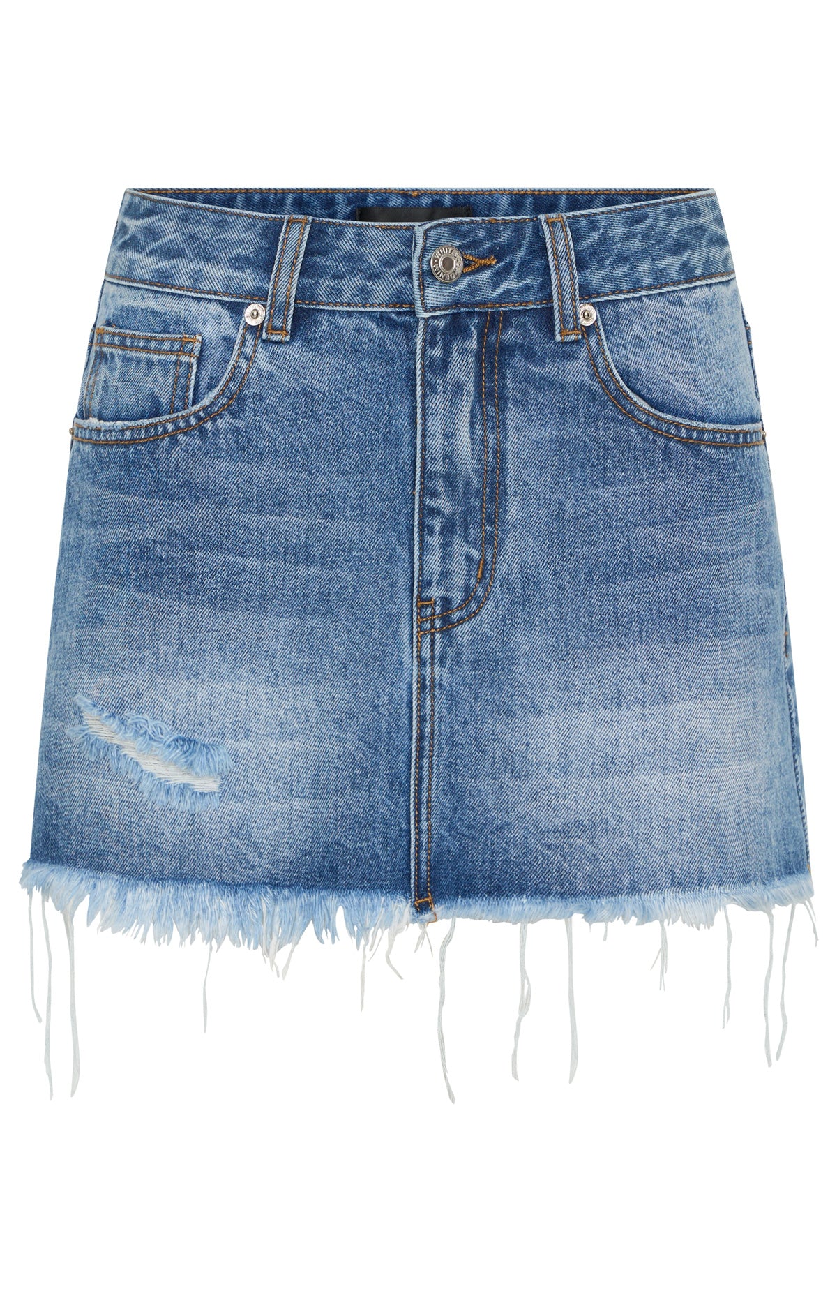 Amelia Denim Mini Skirt Mid Blue Acid