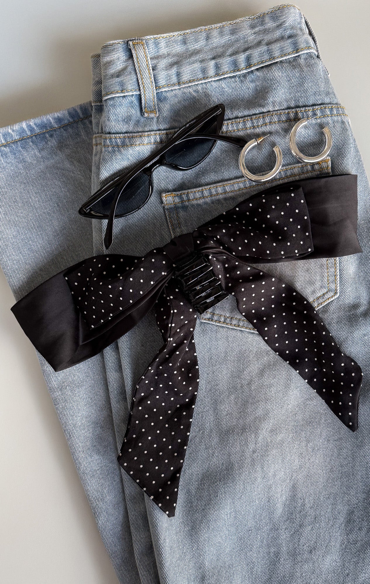 Dalary Hair Clip Black Polka Dots
