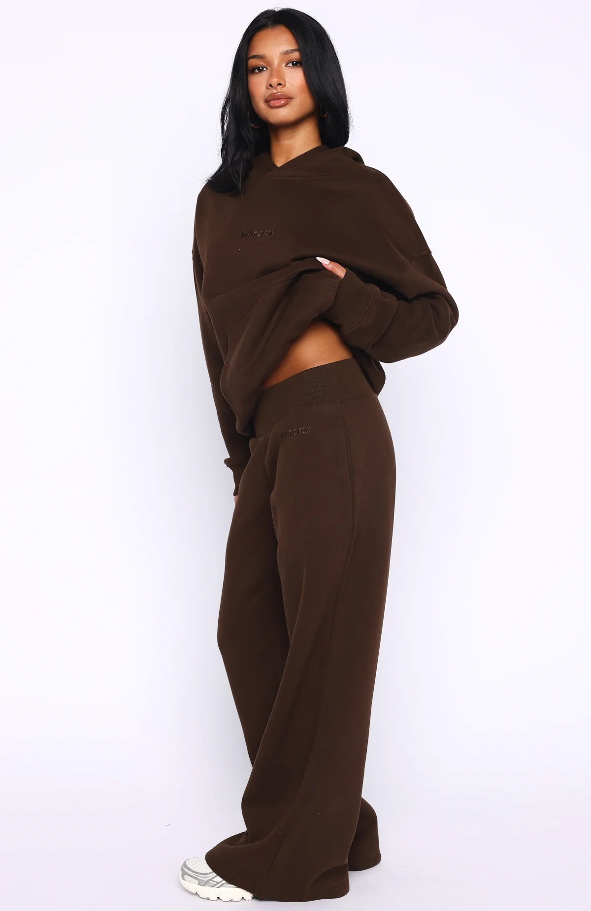 Come A Long Way Wide Leg Sweatpants Chocolate