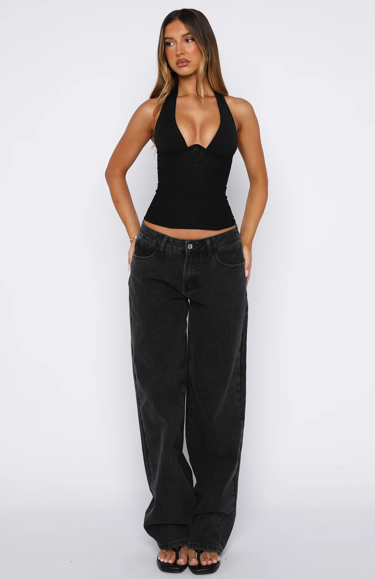 Hot Girl Halter Bustier Black