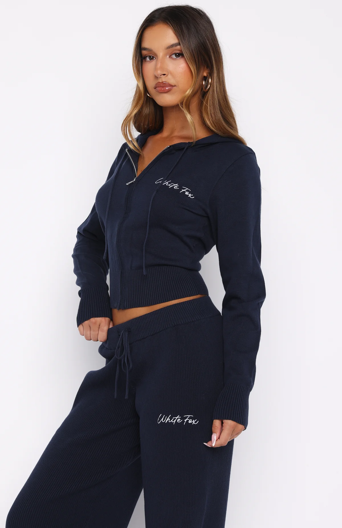 Paying It Forward Zip Front Hoodie Navy