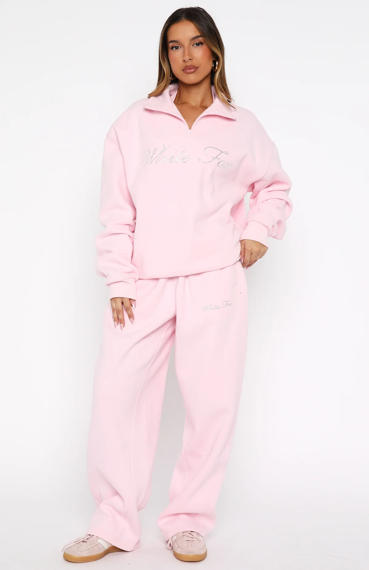 Make It Or Break It Quarter Zip Sweater Pink