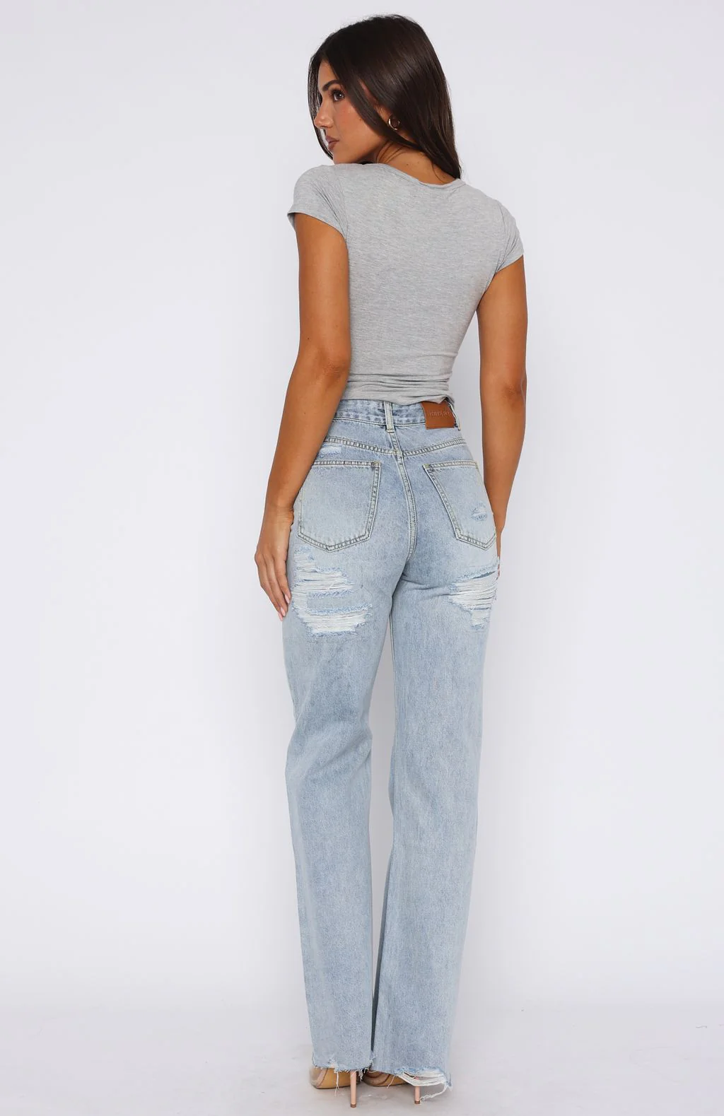 Alana High Waisted Straight Leg Jeans Light Blue