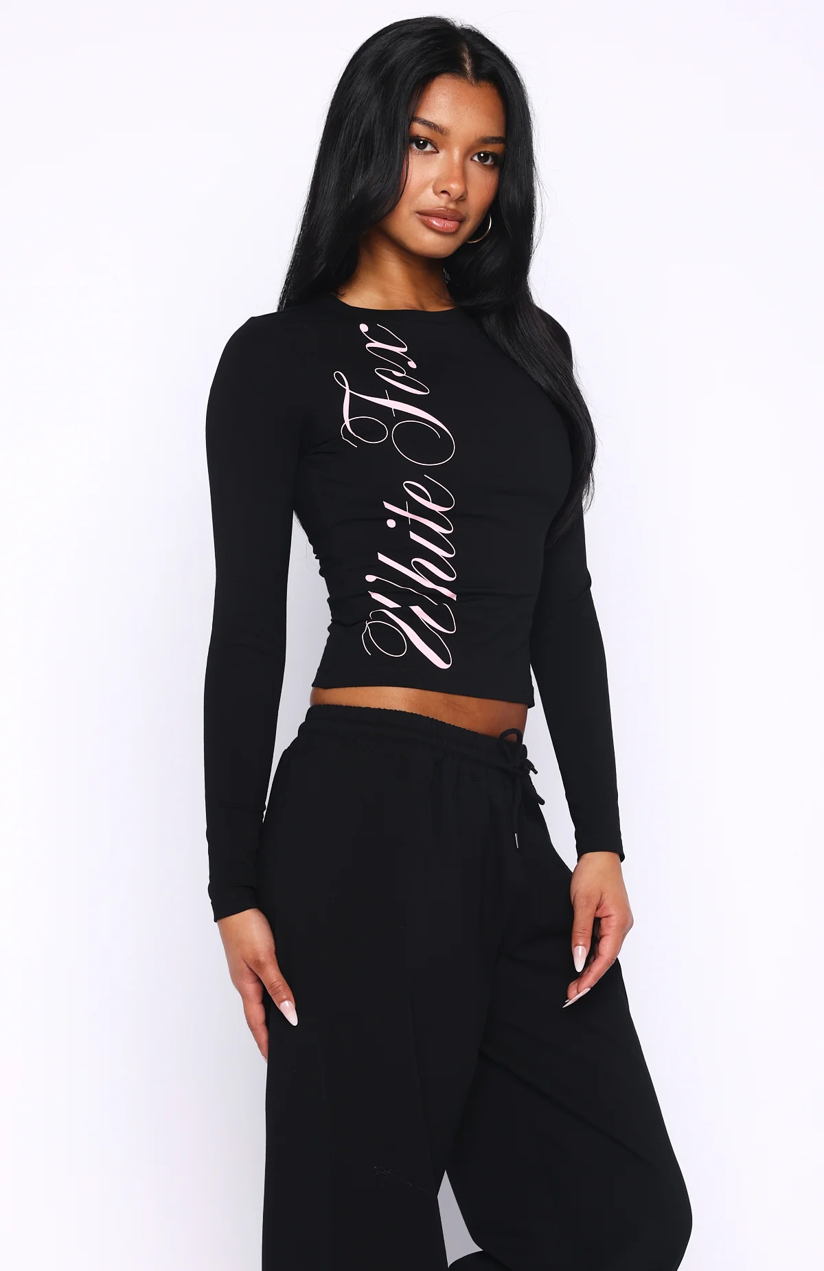 Luxurious Girl Long Sleeve Baby Tee Black