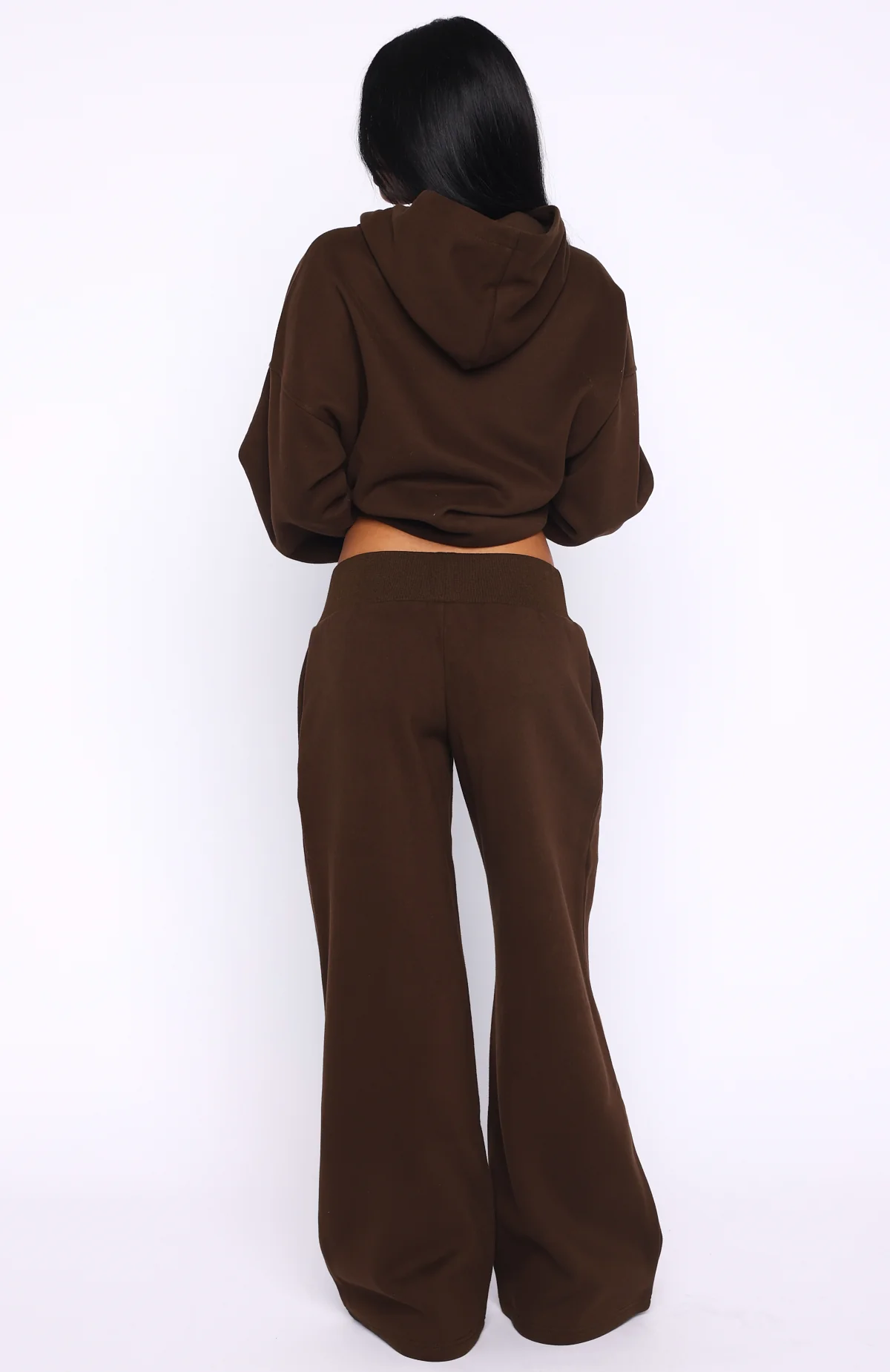 Come A Long Way Wide Leg Sweatpants Chocolate