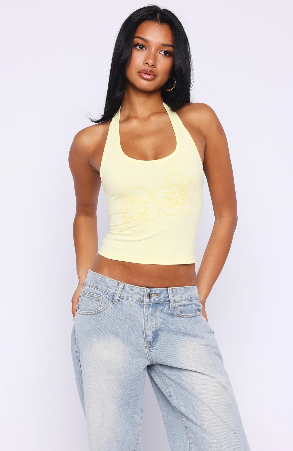Honey Hustle Halter Top Lemon