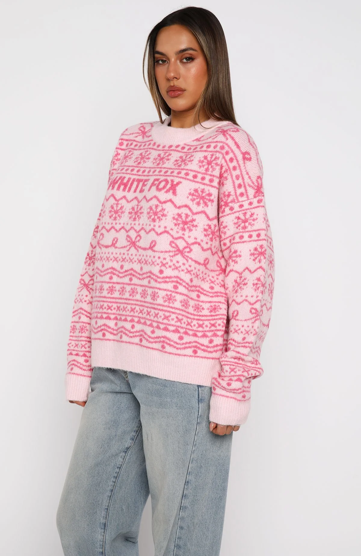 Arctic Fire Knit Sweater Baby Pink