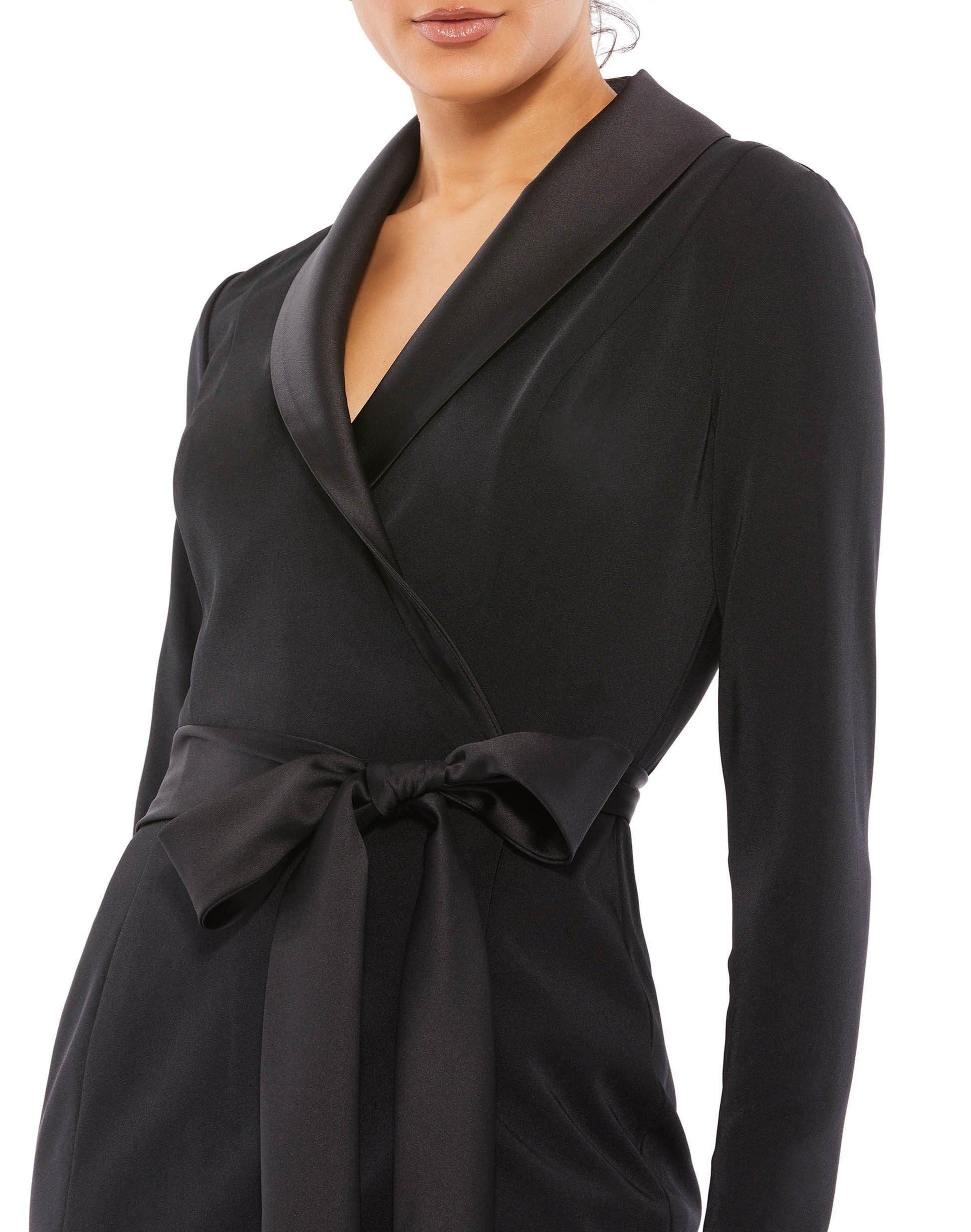 Mac Duggal 12508 Short Tuxedo Wrap Mini Dress Sale