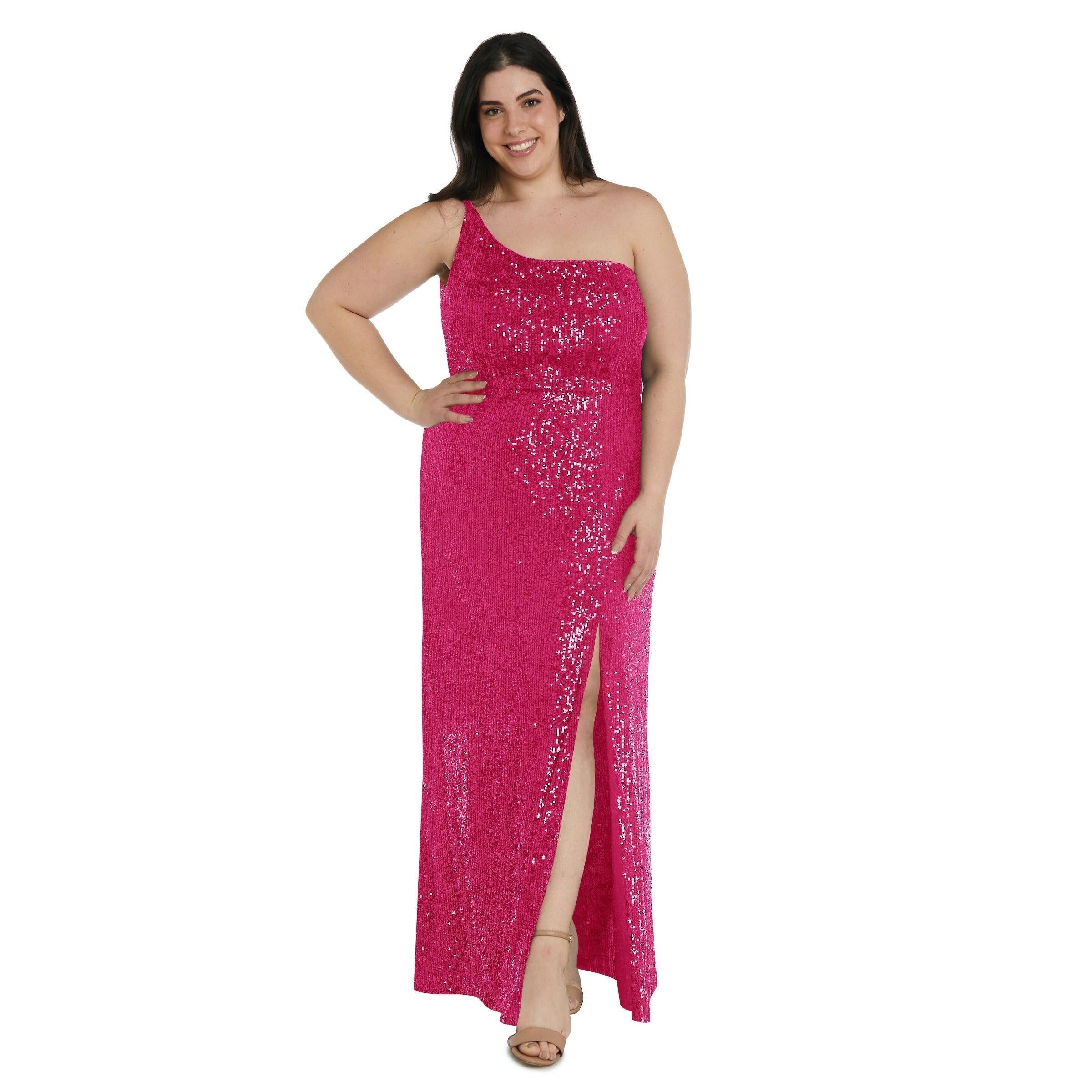 Nightway Long One Shoulder Plus Size Gown 22121W Sale