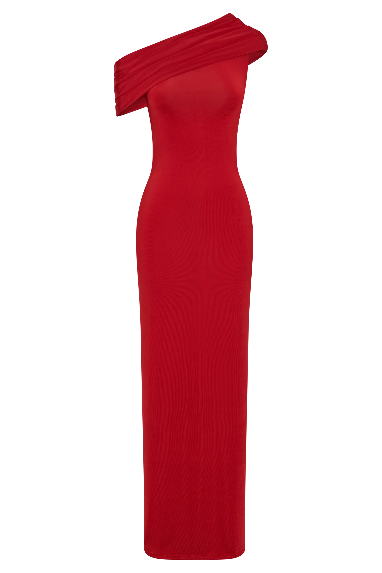 Cassandra Off Shoulder Slinky Maxi Dress - Red