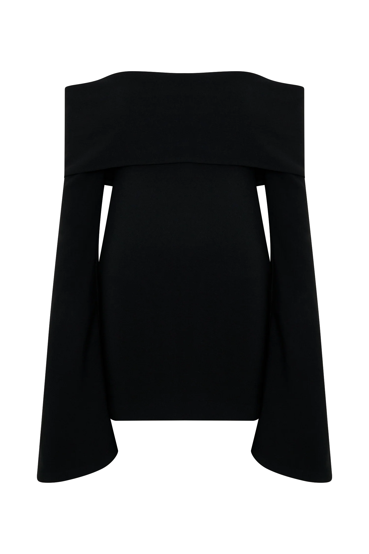 Dominique Off Shoulder Long Sleeve Mini Dress - Black