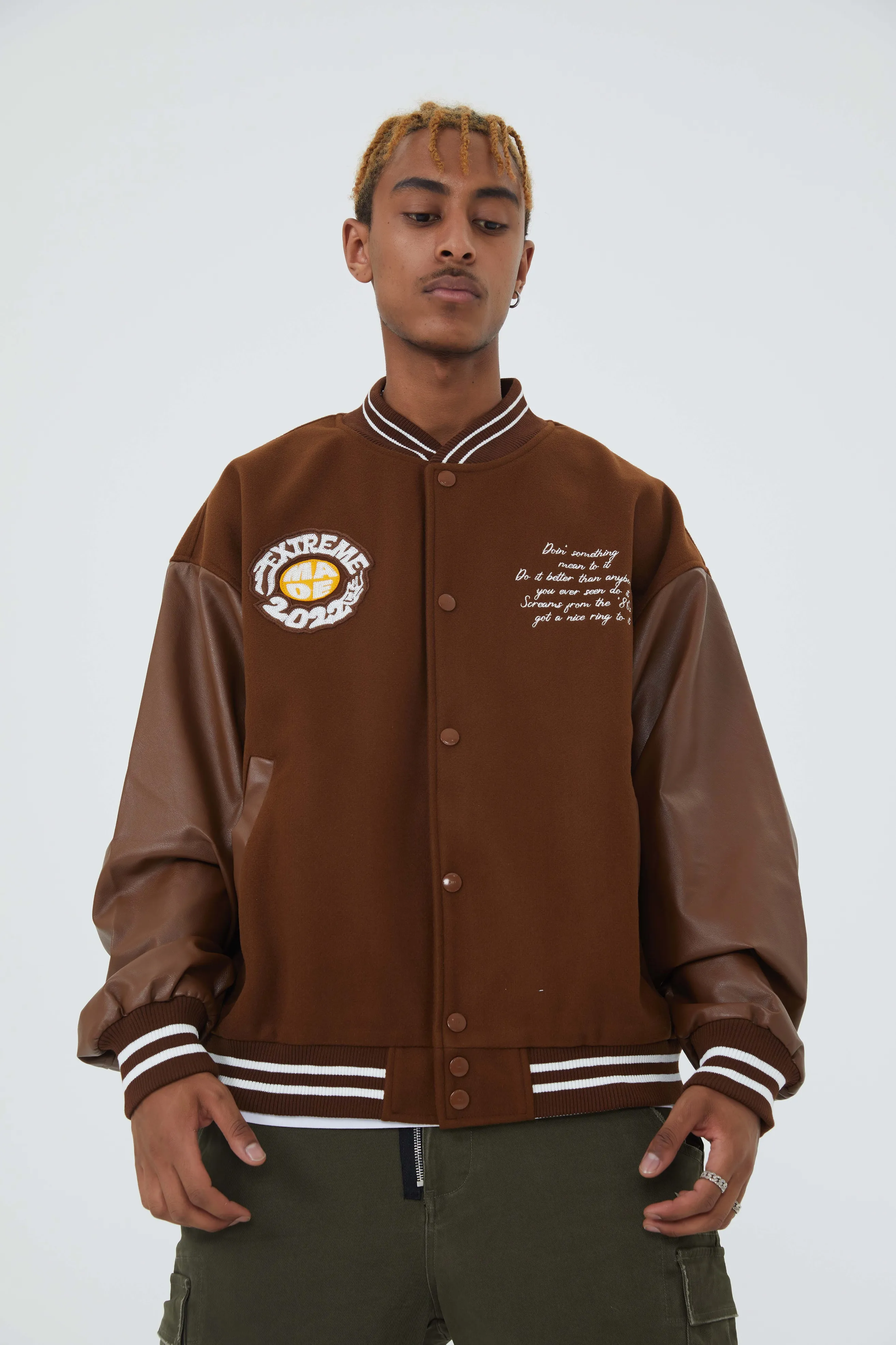 Nascar Patchwork Varsity Jacket