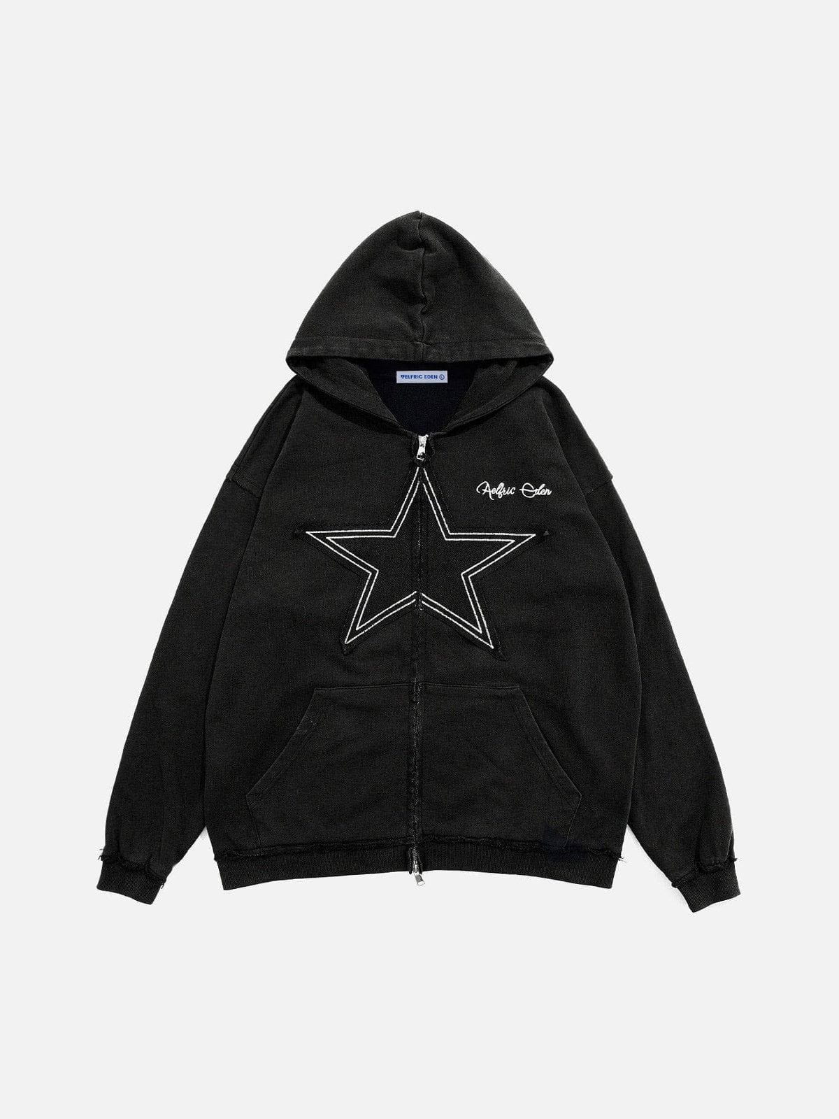 Aelfric Eden Star Washed Zip Up Hoodie