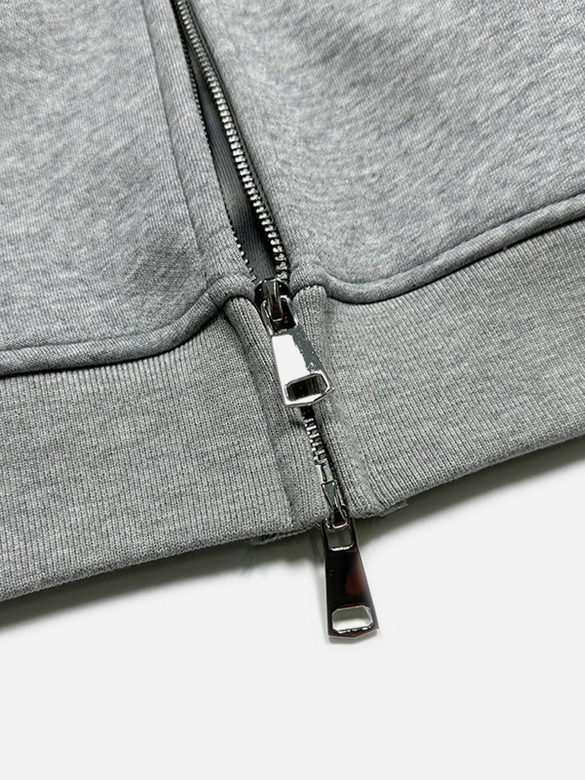 Aelfric Eden Plaid Double Layer Zip Up Hoodie