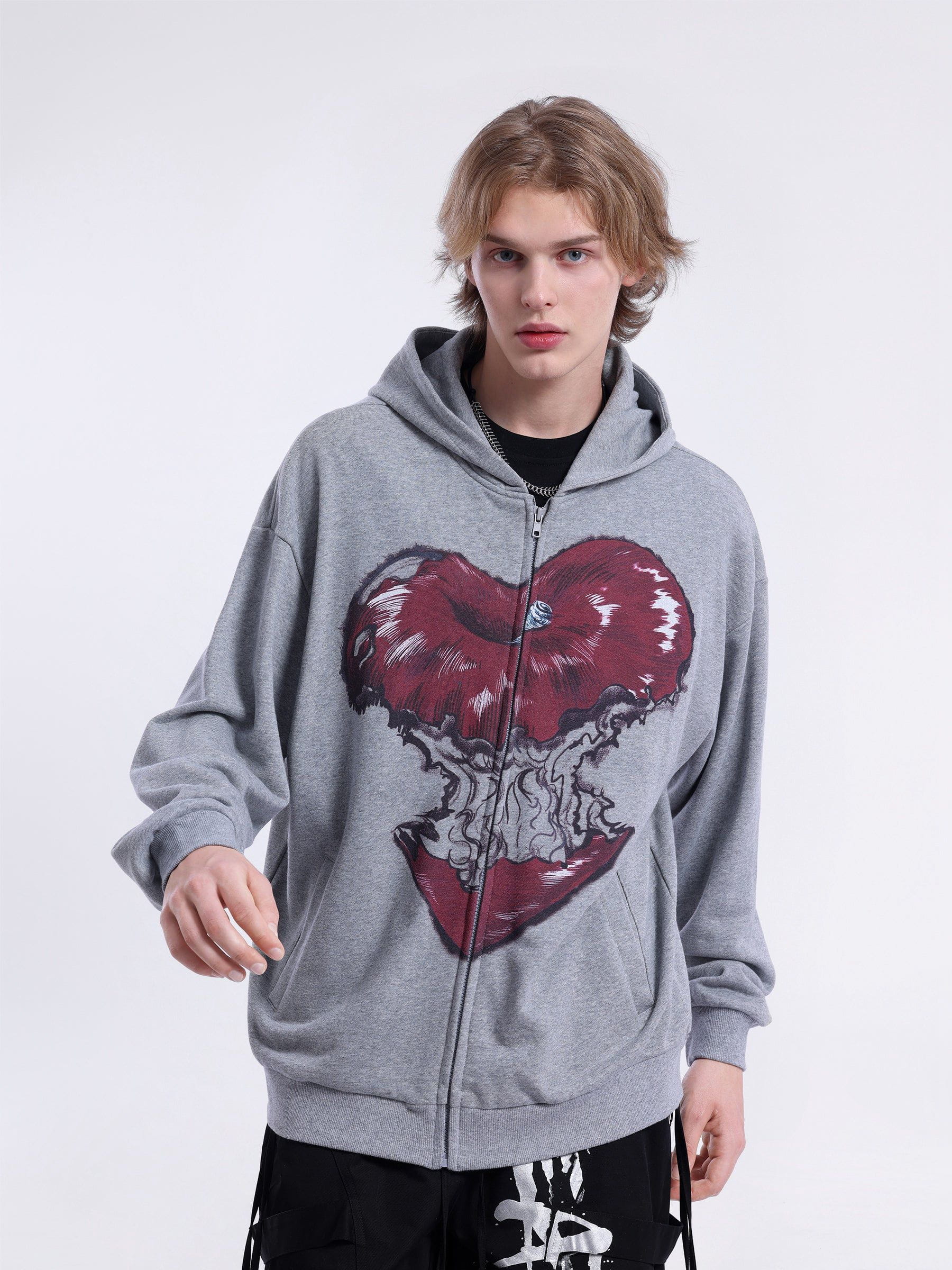 Aelfric Eden Flame Apple Print Zip Up Hoodie
